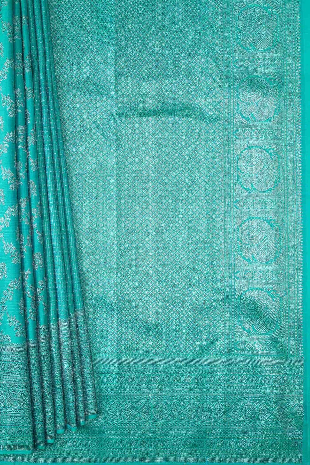 Sky Blue Dual Tone Kanchipuram Silk Saree