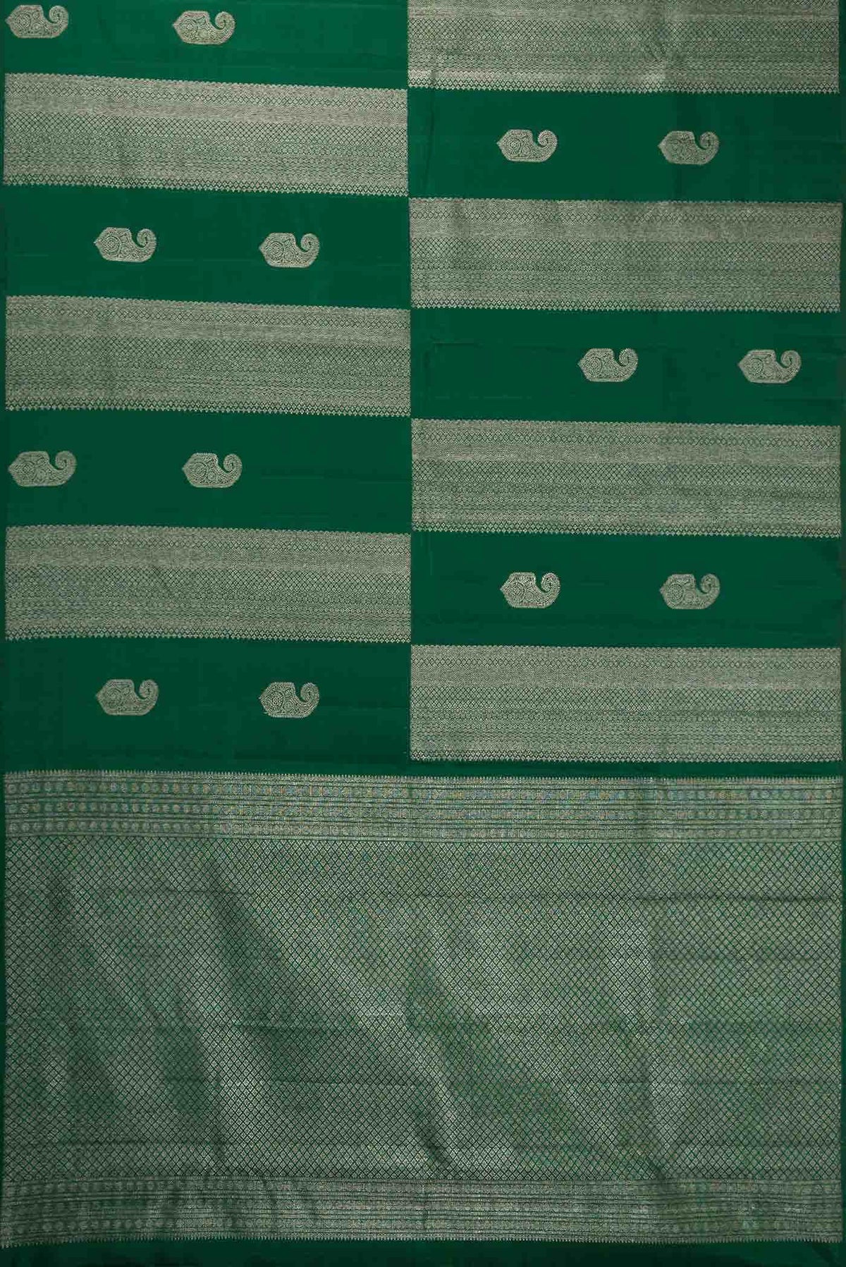 Green Dual Tone Kanchipuram Silk Saree