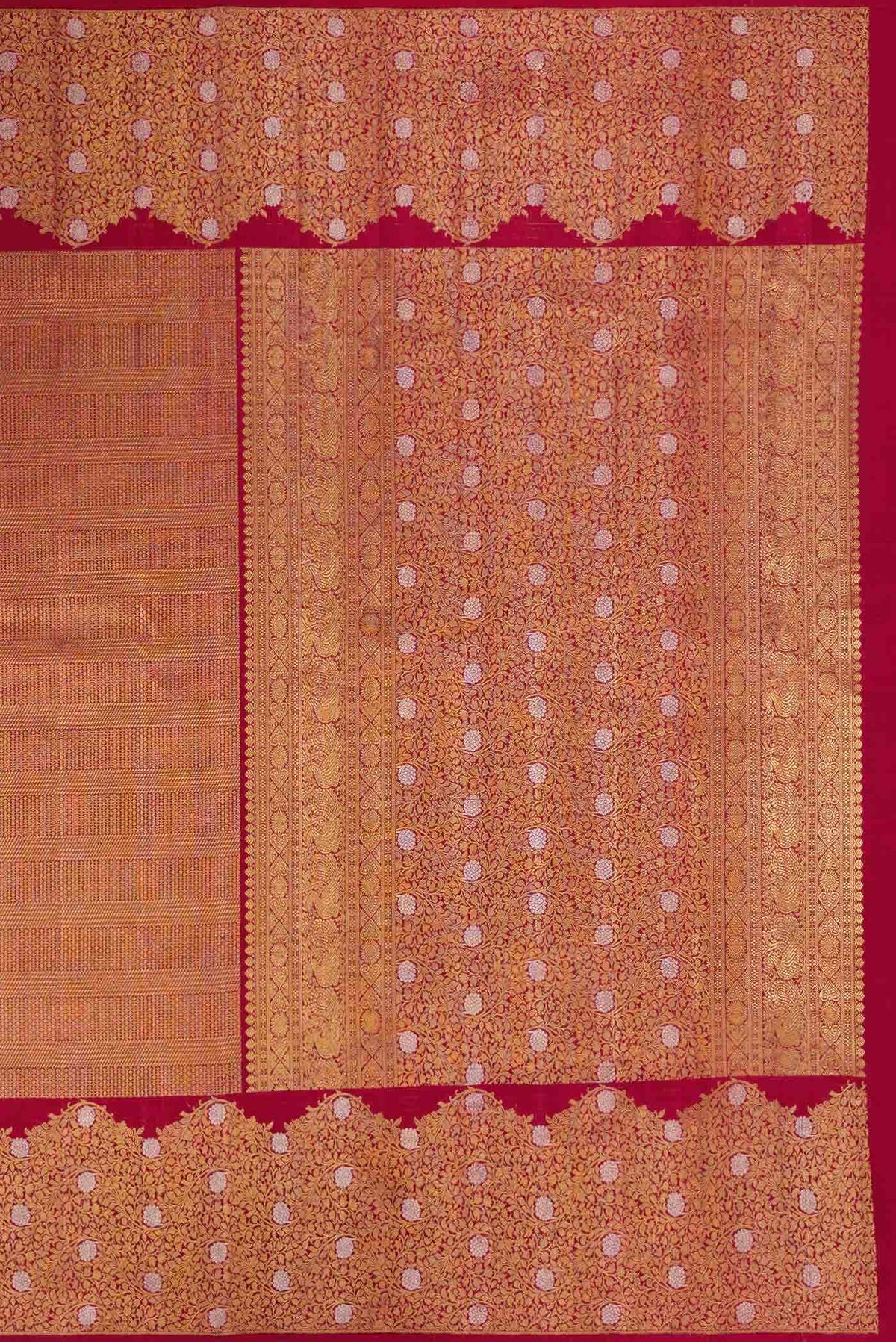 Maroon Dual Tone Kanchipuram Silk Saree