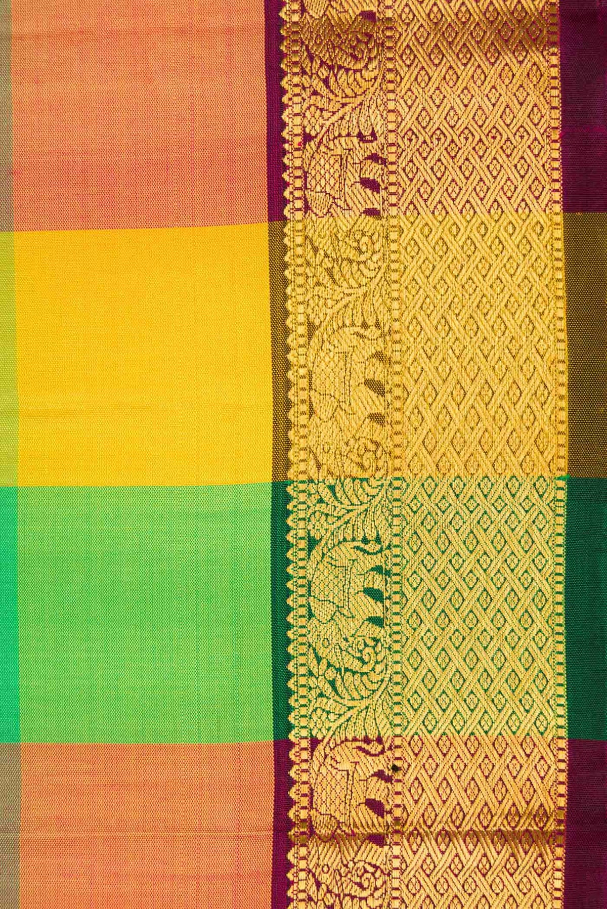 Multi Color Kanchipuram Silk Saree