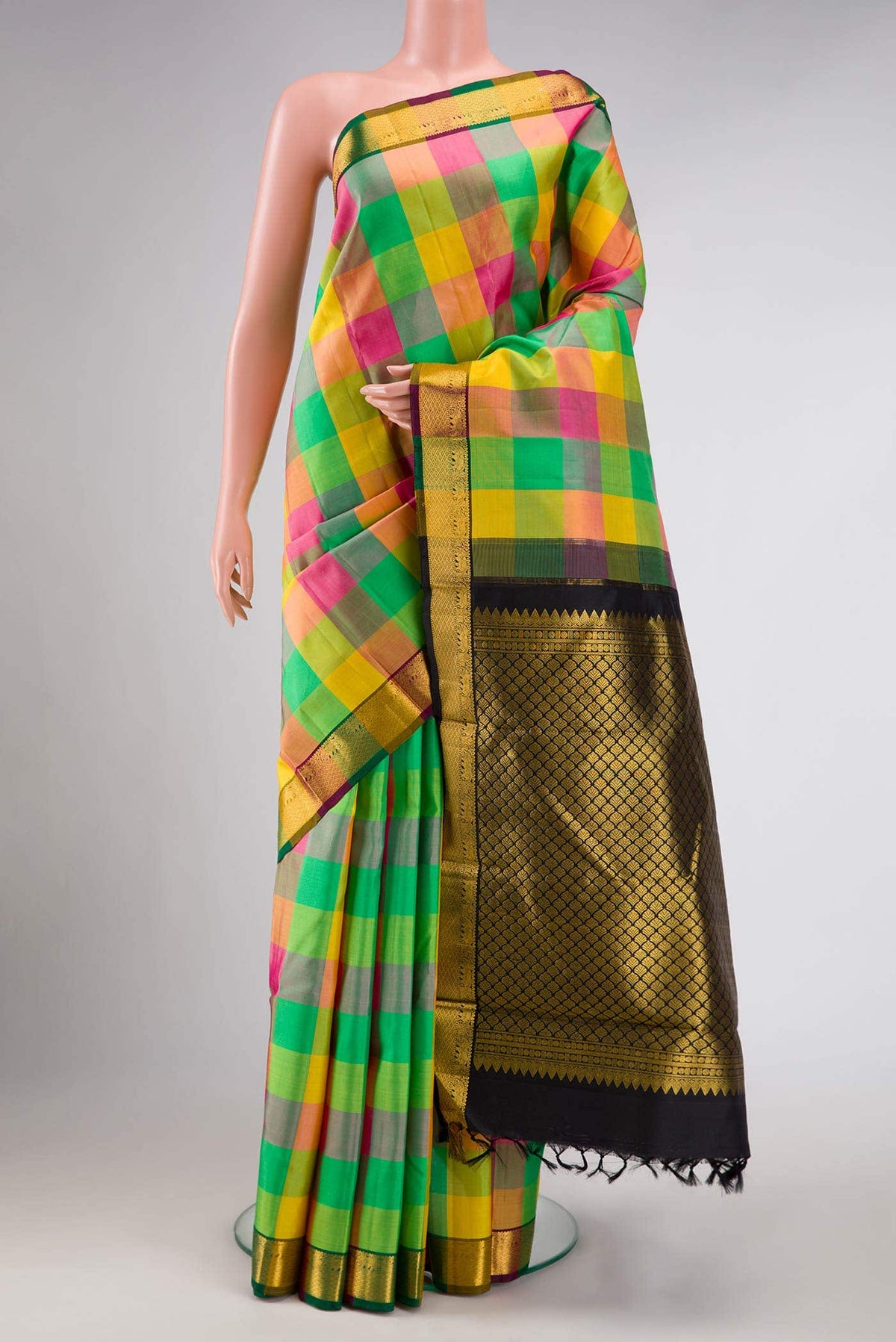 Multi Color Kanchipuram Silk Saree