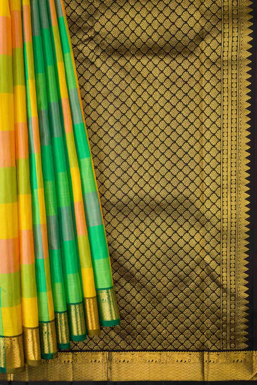 Multi Color Kanchipuram Silk Saree