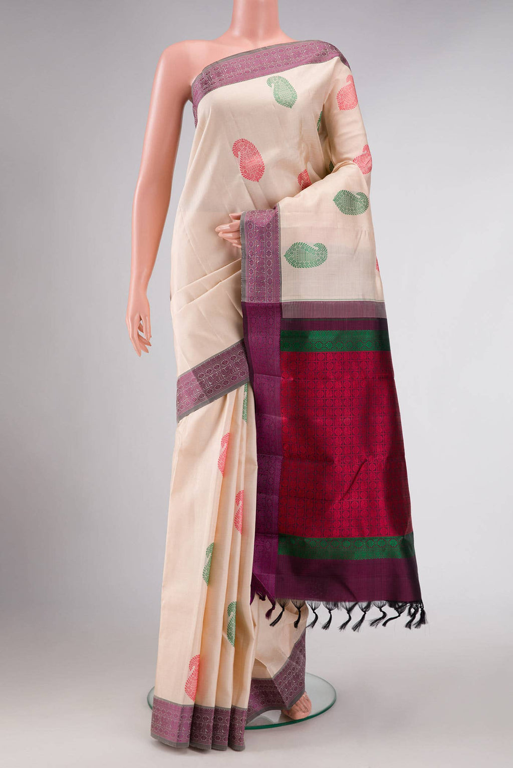 Rose Gold Kanjivaram Silk Saree
