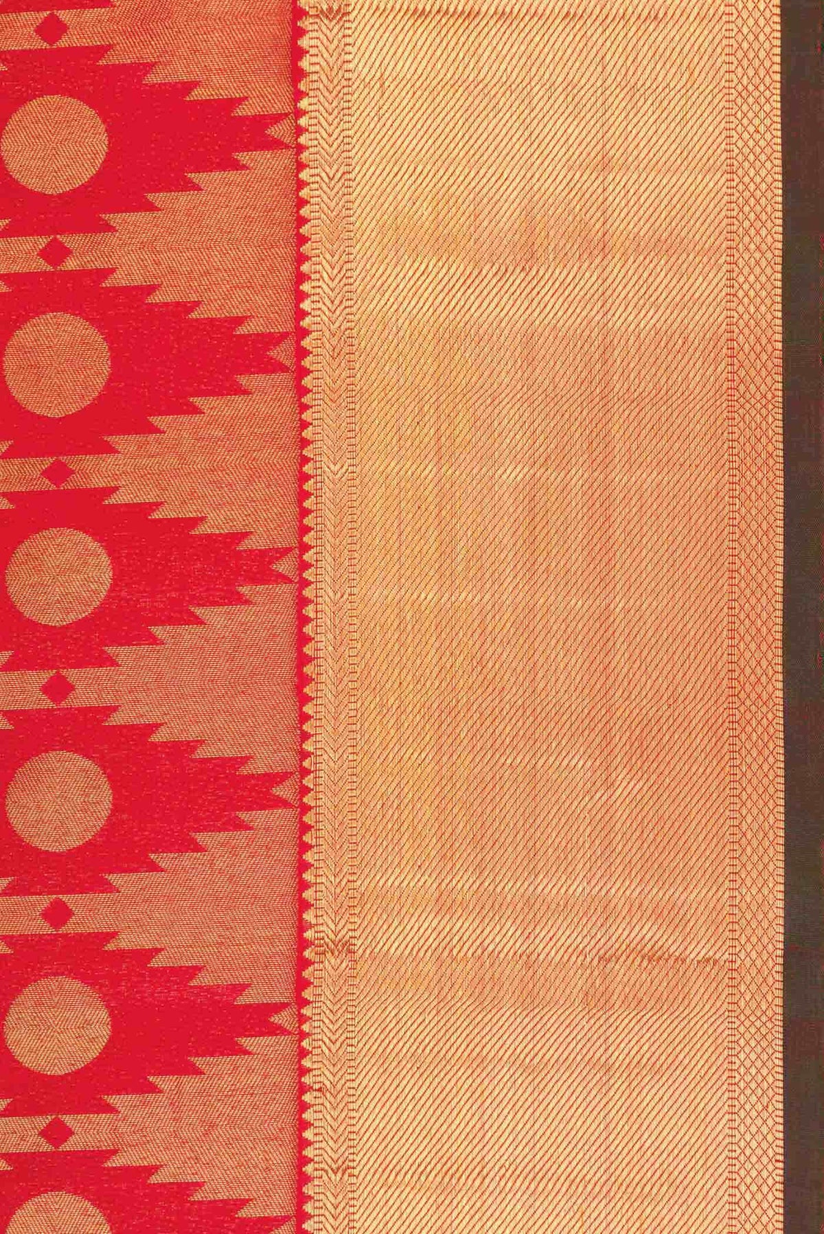 Red Dual Tone Kanchipuram Silk Saree