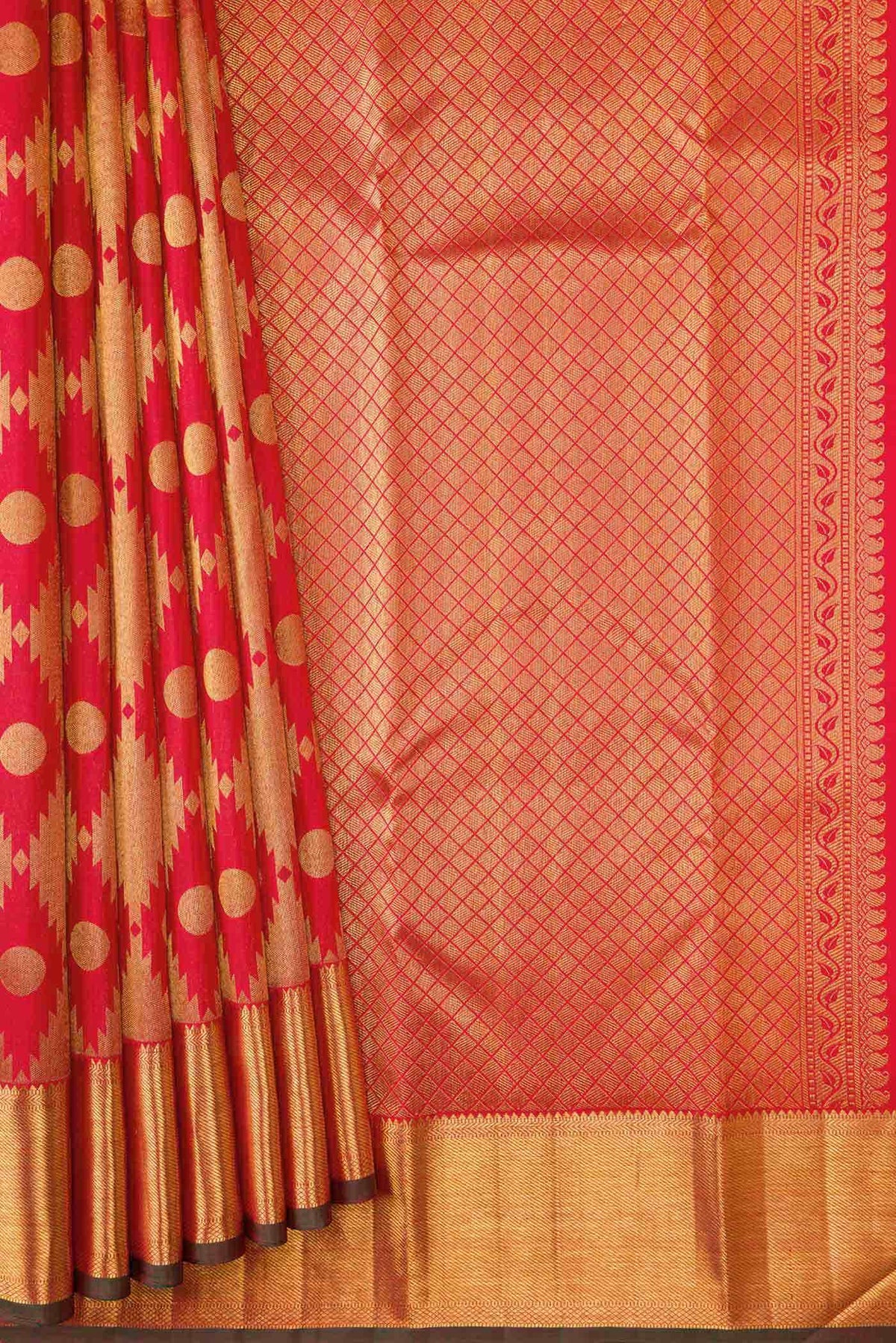 Red Dual Tone Kanchipuram Silk Saree