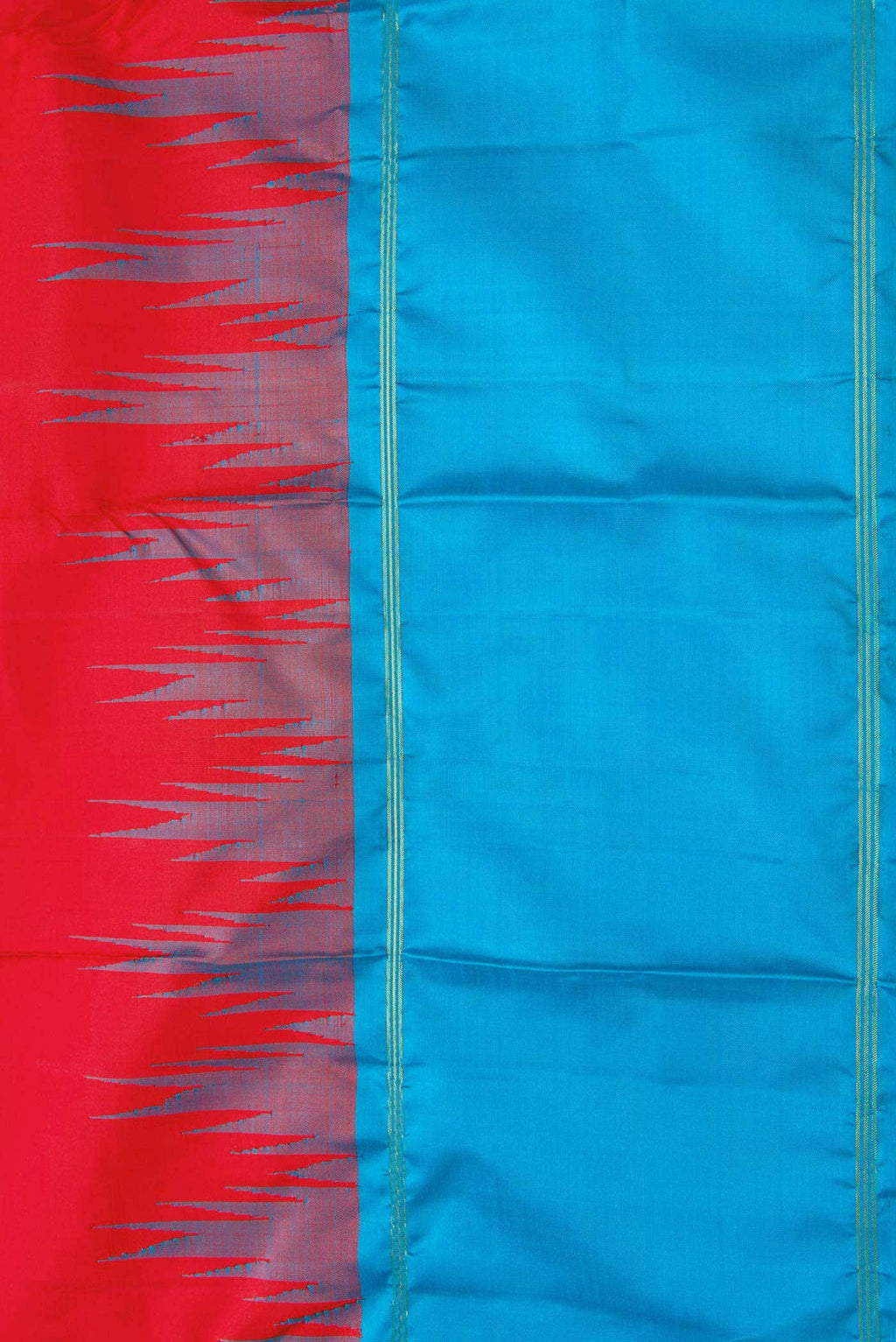 Pure Silk Pure Zari Red Dual Tone Kanjivaram Saree