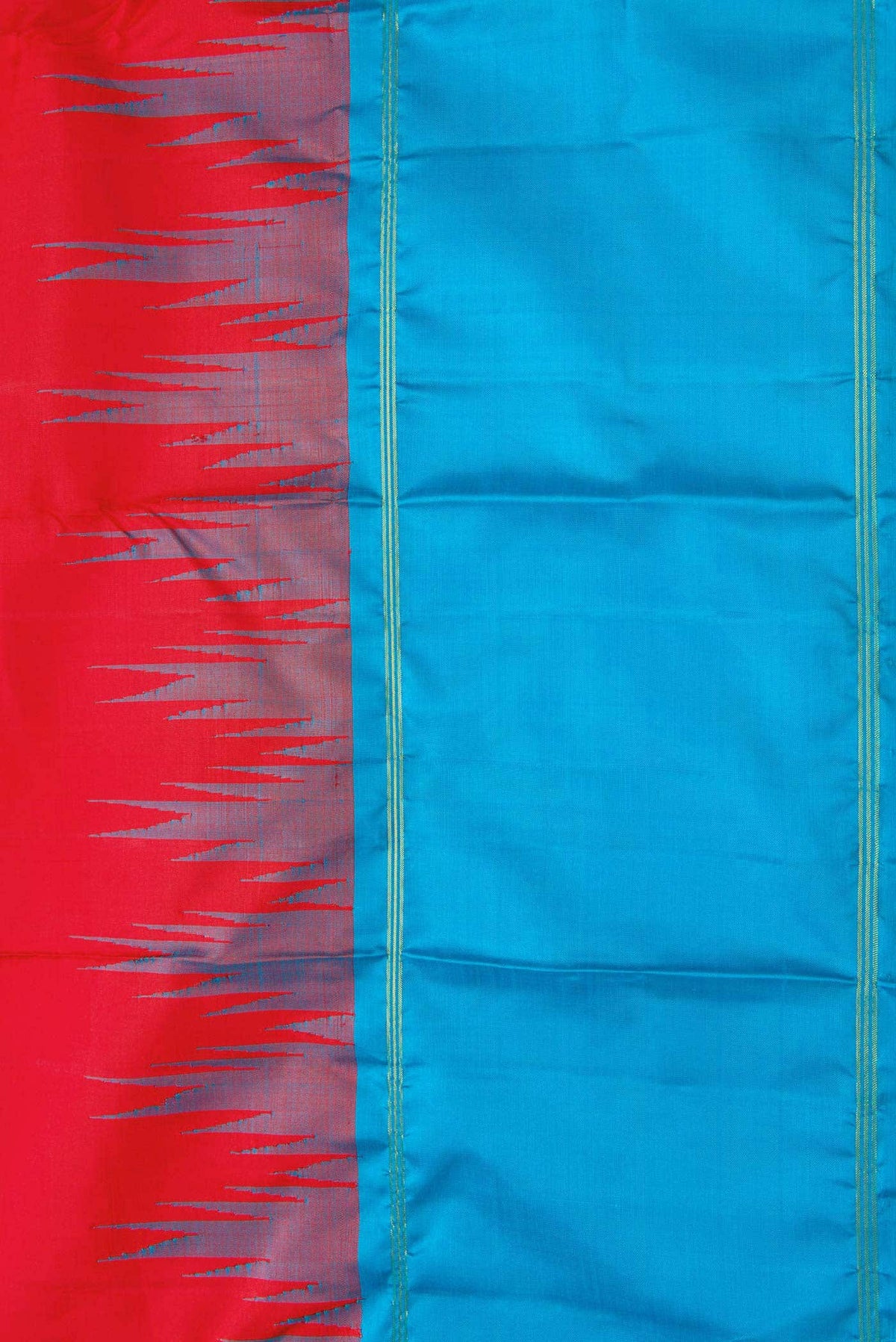 Pure Silk Pure Zari Red Dual Tone Kanjivaram Saree