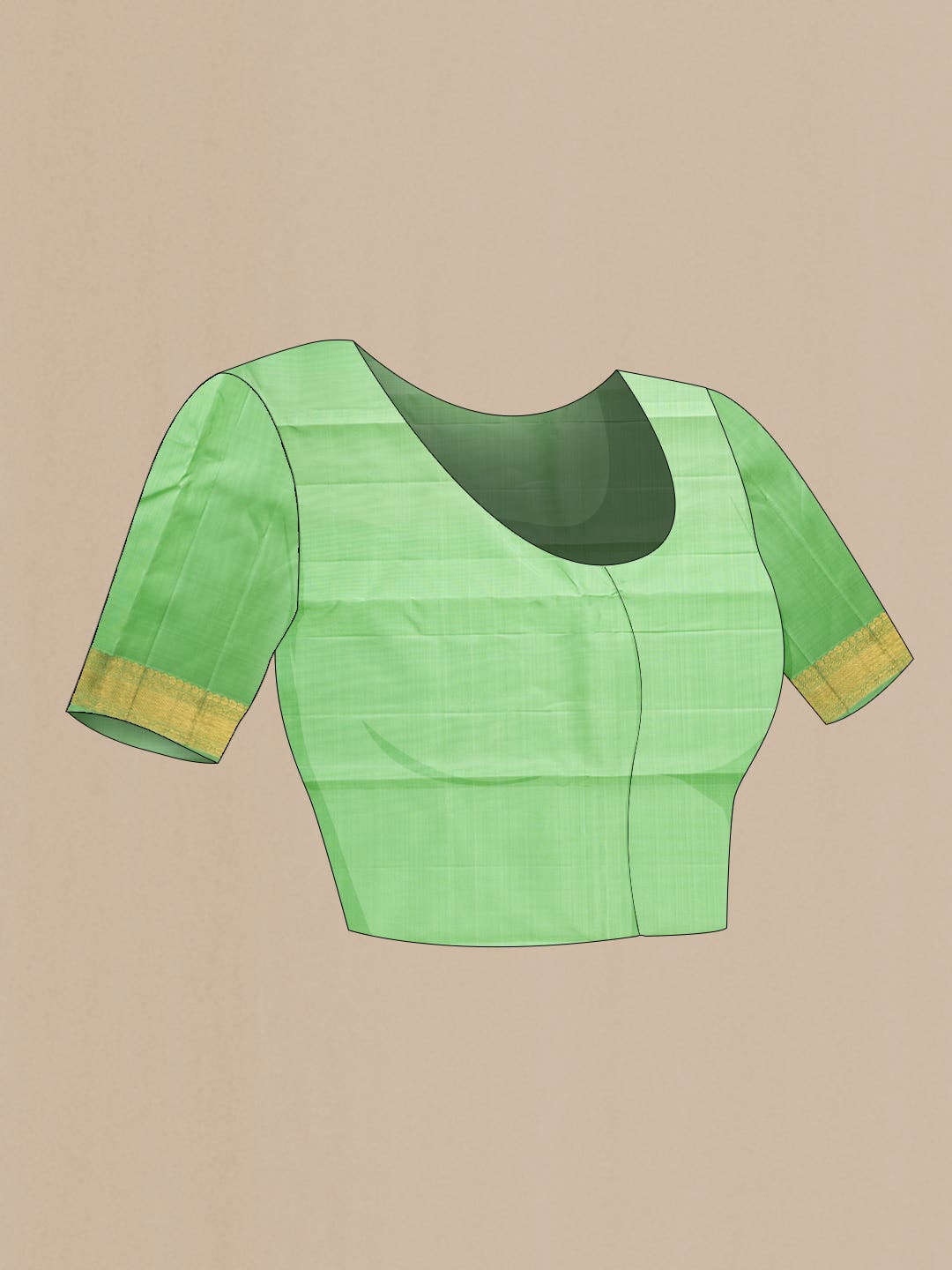 Pure Silk Pure Zari Light Green Dual Tone Kanchipuram Saree