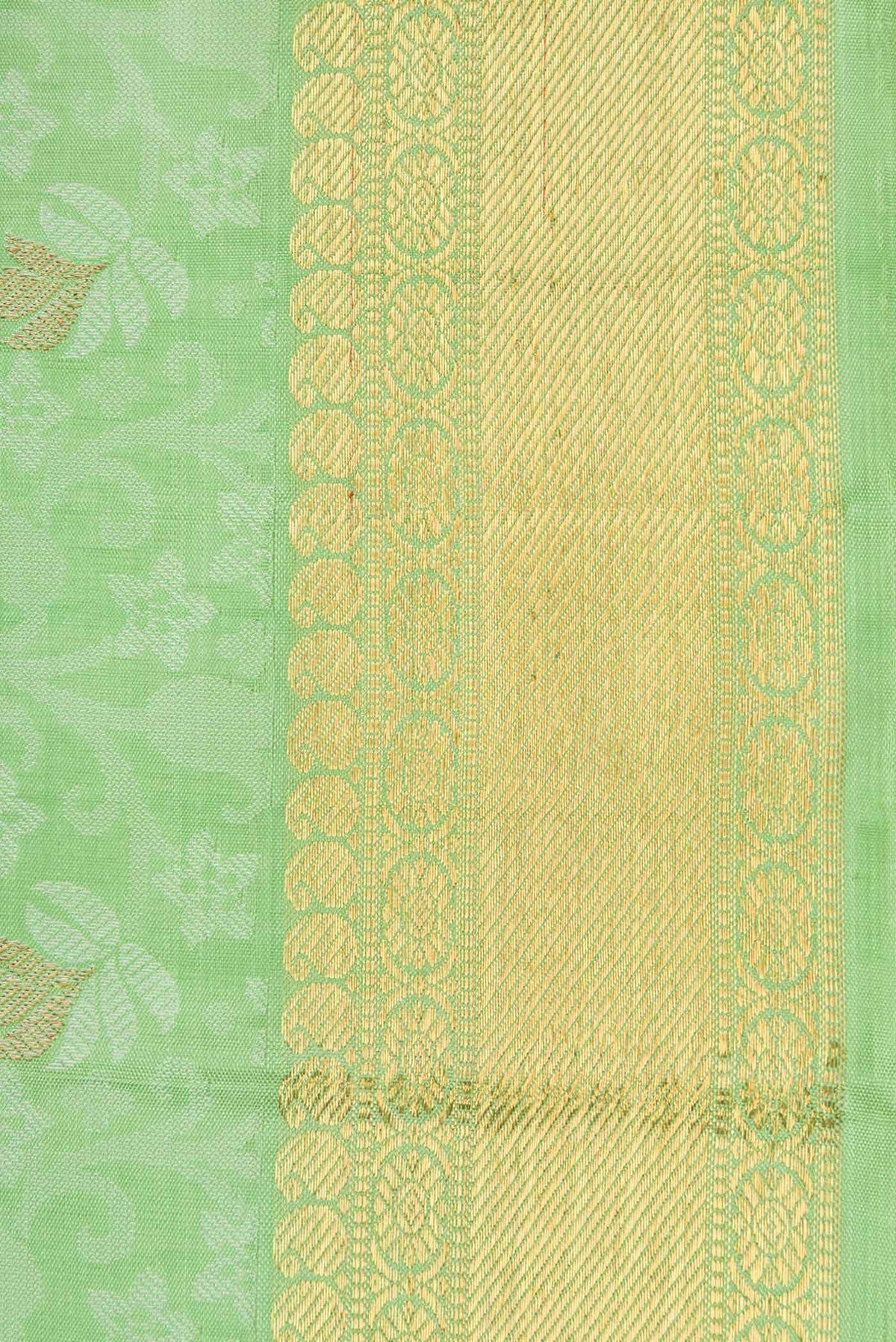Pure Silk Pure Zari Light Green Dual Tone Kanchipuram Saree