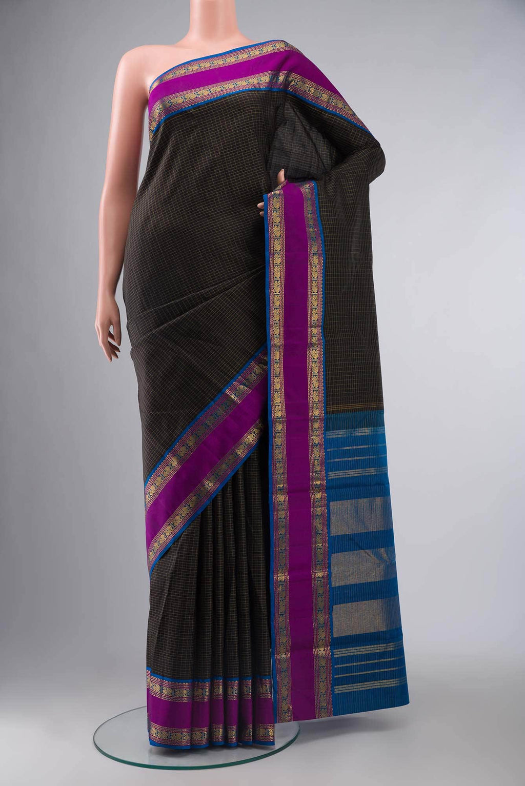 Black Kanchipuram Silk Saree