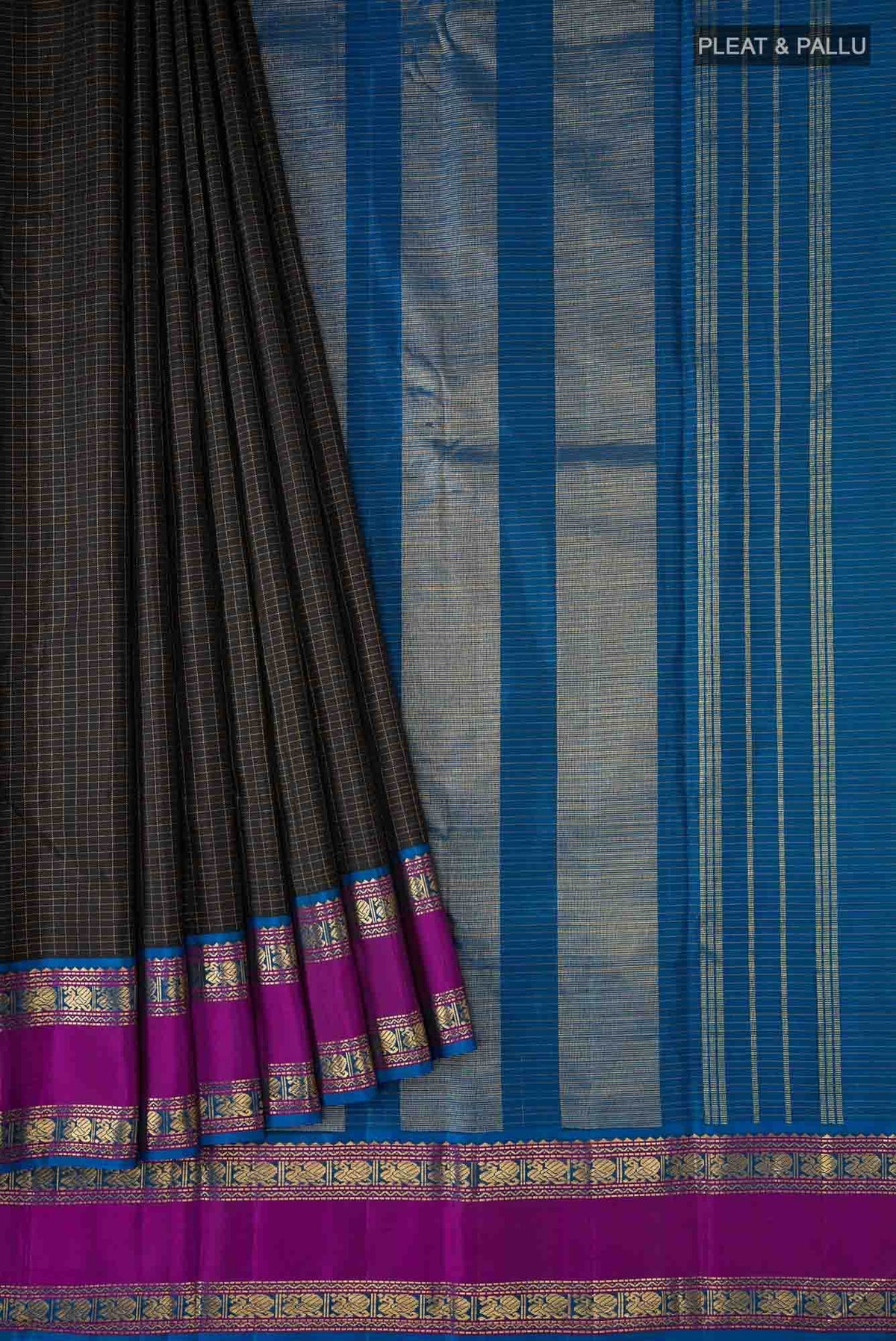 Black Kanchipuram Silk Saree