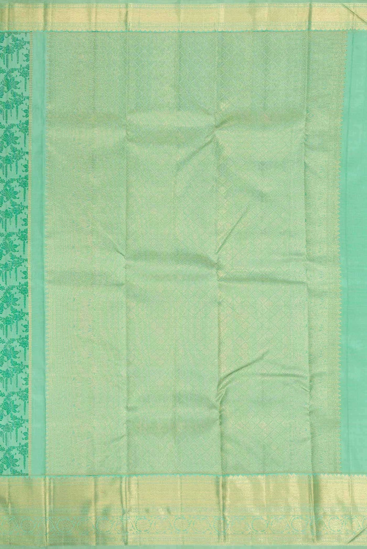 Pure Silk Pure Zari Green Dual Tone Kanchipuram Saree