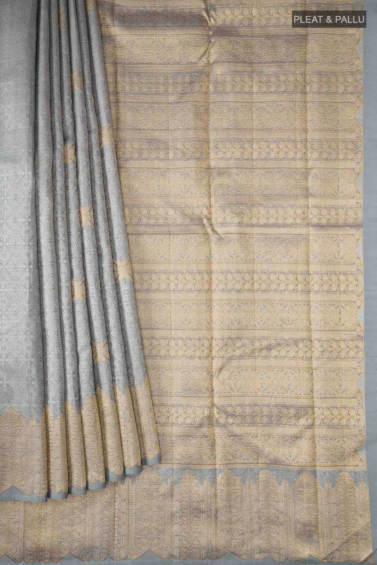Grey Kanchipuram Silk Saree