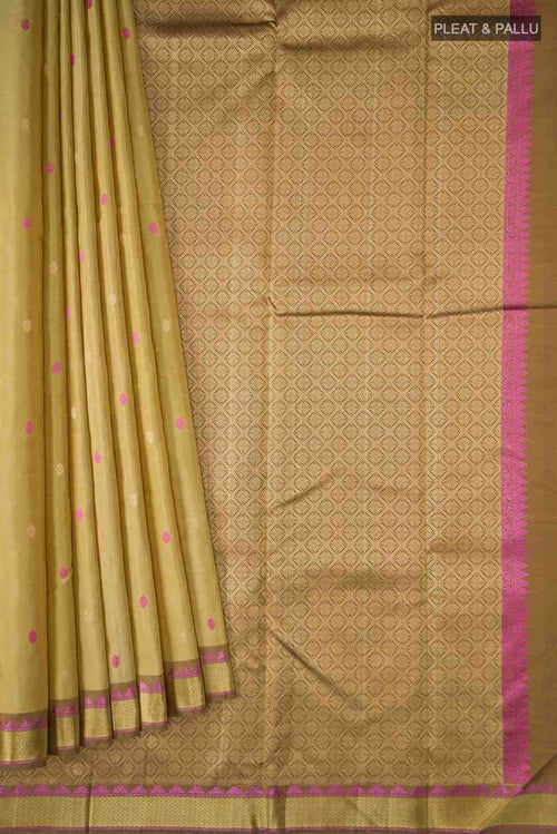 Beige Kanchipuram Silk Saree