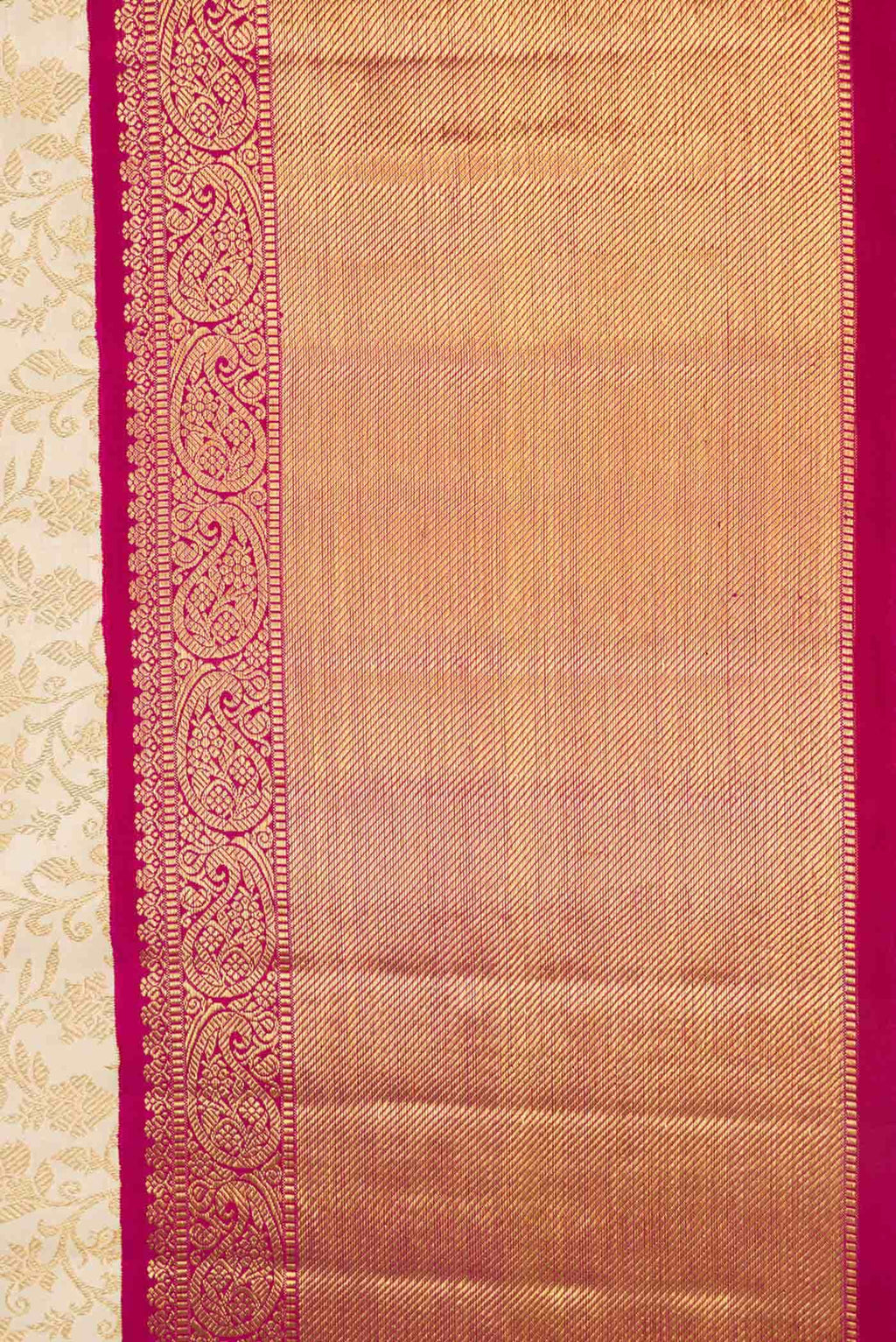 Pure Silk Pure Zari Off White Dual Tone Kanjivaram Saree