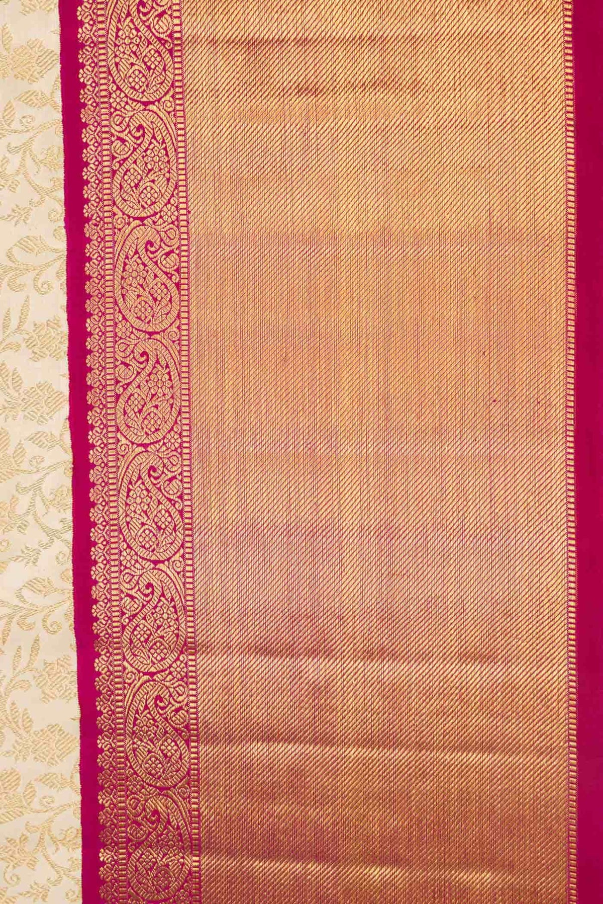 Pure Silk Pure Zari Off White Dual Tone Kanjivaram Saree