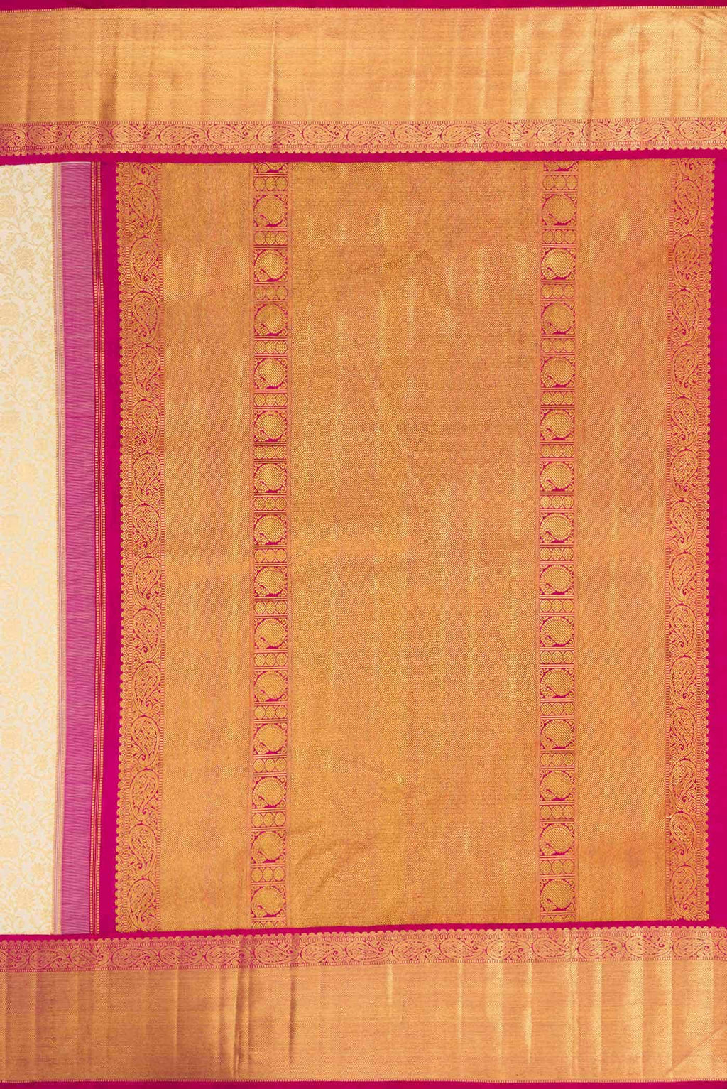 Pure Silk Pure Zari Off White Dual Tone Kanjivaram Saree