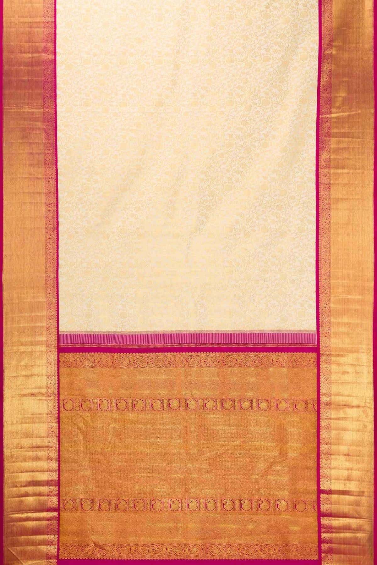 Pure Silk Pure Zari Off White Dual Tone Kanjivaram Saree
