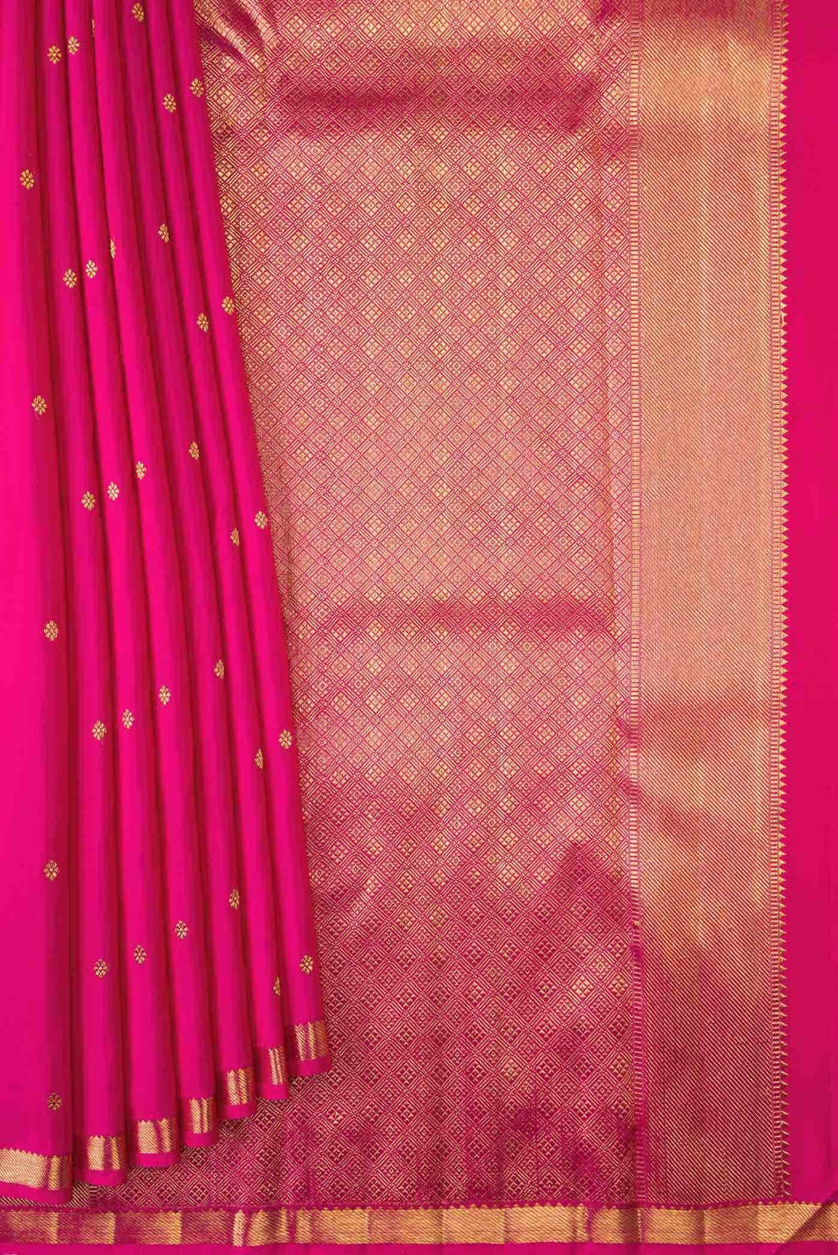 Pure Silk Pure Zari Pink Dual Tone Kanchipuram Saree
