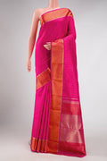 Pure Silk Pure Zari Dark Pink Dual Tone Kanchipuram Saree