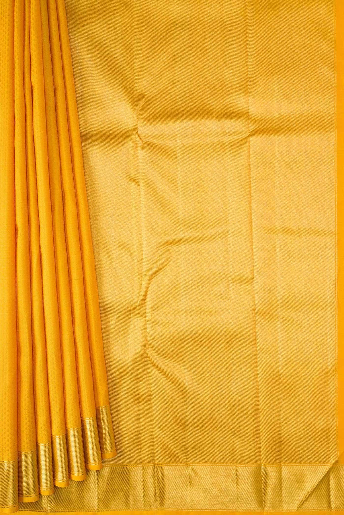 Pure Silk Pure Zari Yellow Dual Tone Kanchipuram Saree