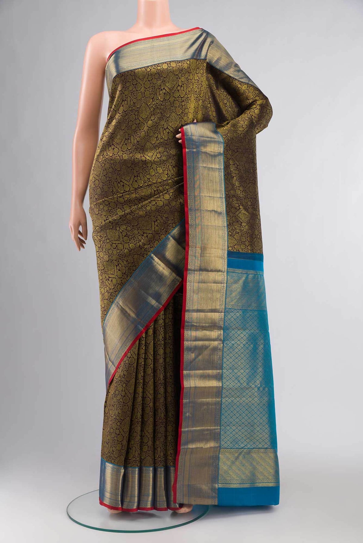 Navy Blue Kanchipuram Silk Saree