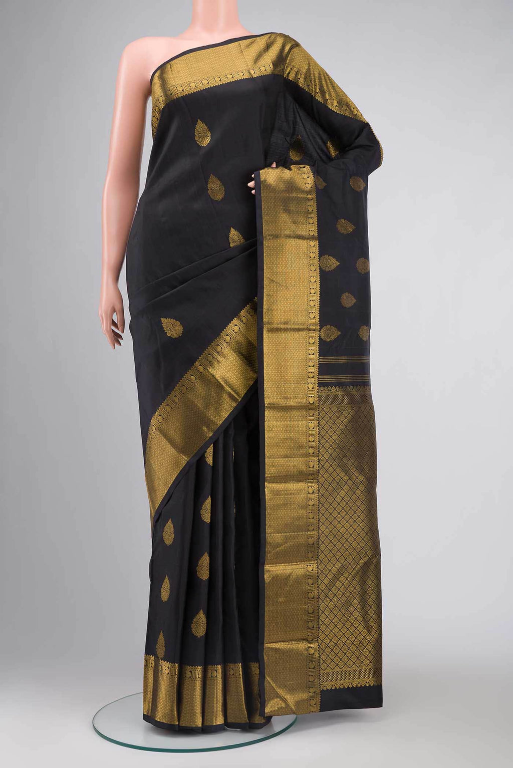 Black Kanchipuram Silk Saree