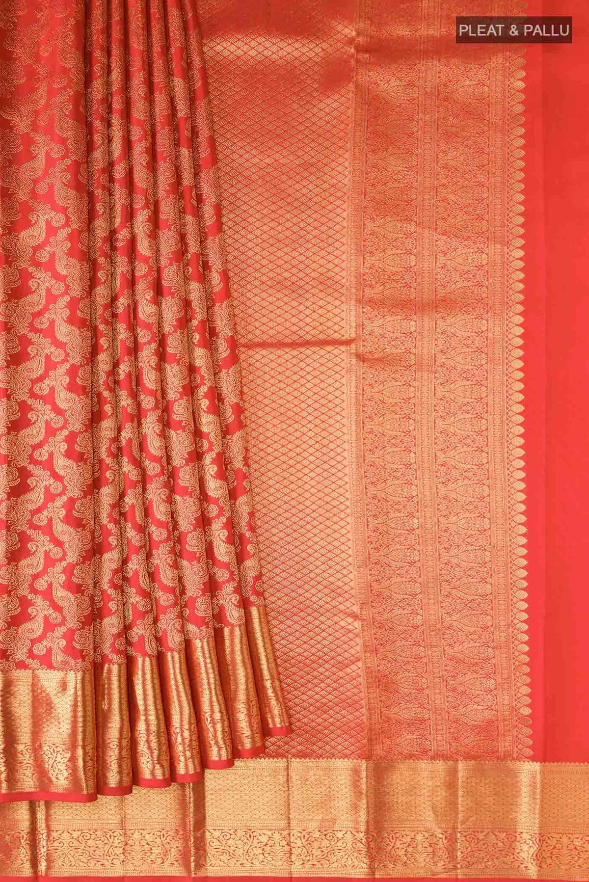 Orange Kanchipuram Silk Saree