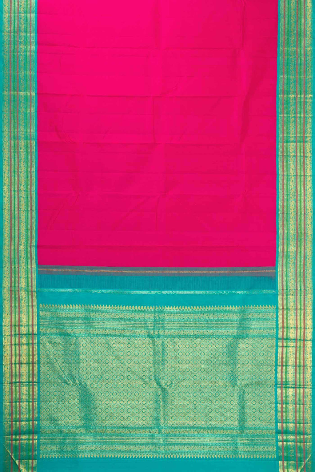 Pure Silk Pure Zari Pink Dual Tone Kanjivaram Saree