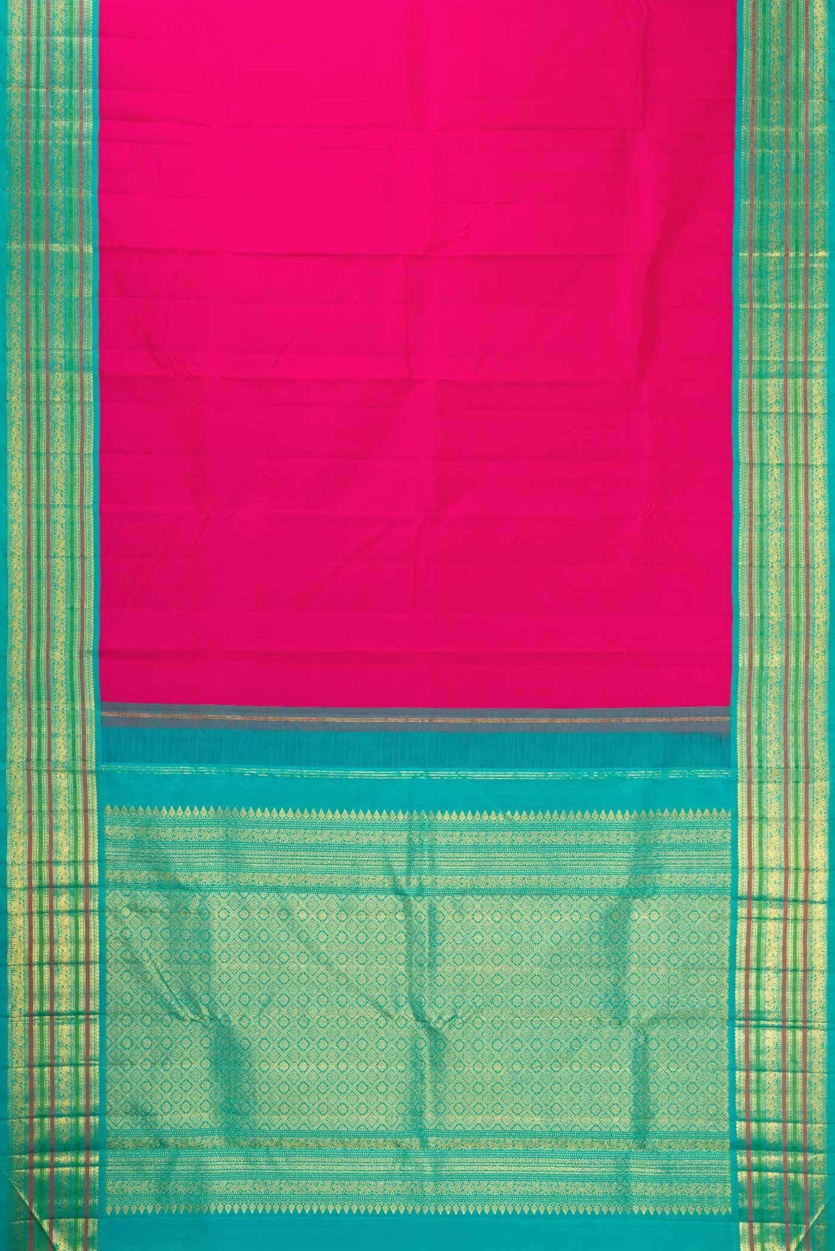 Pure Silk Pure Zari Pink Dual Tone Kanjivaram Saree