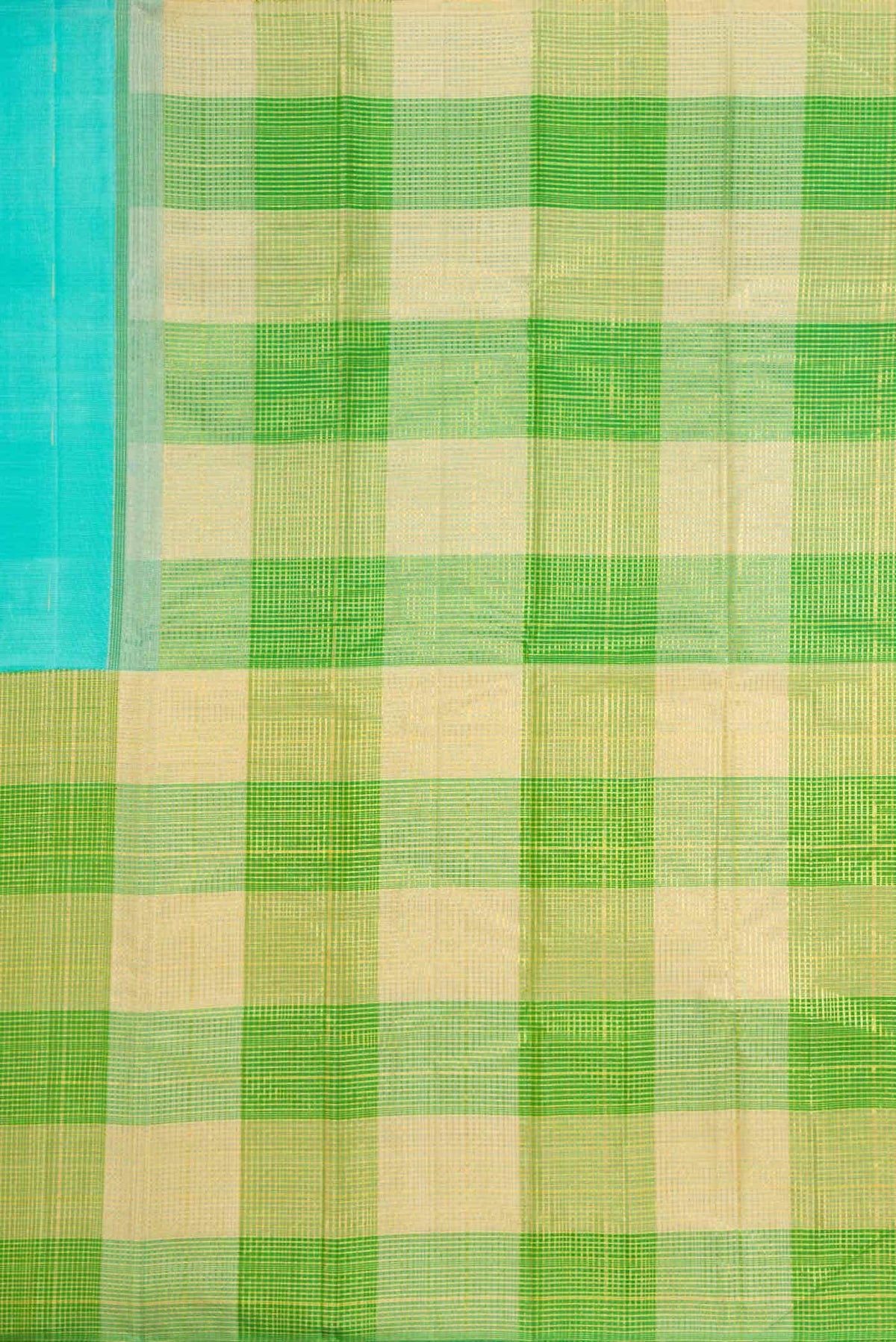 Sky Blue and Green Dual Tone Kanjivaram Silk Saree