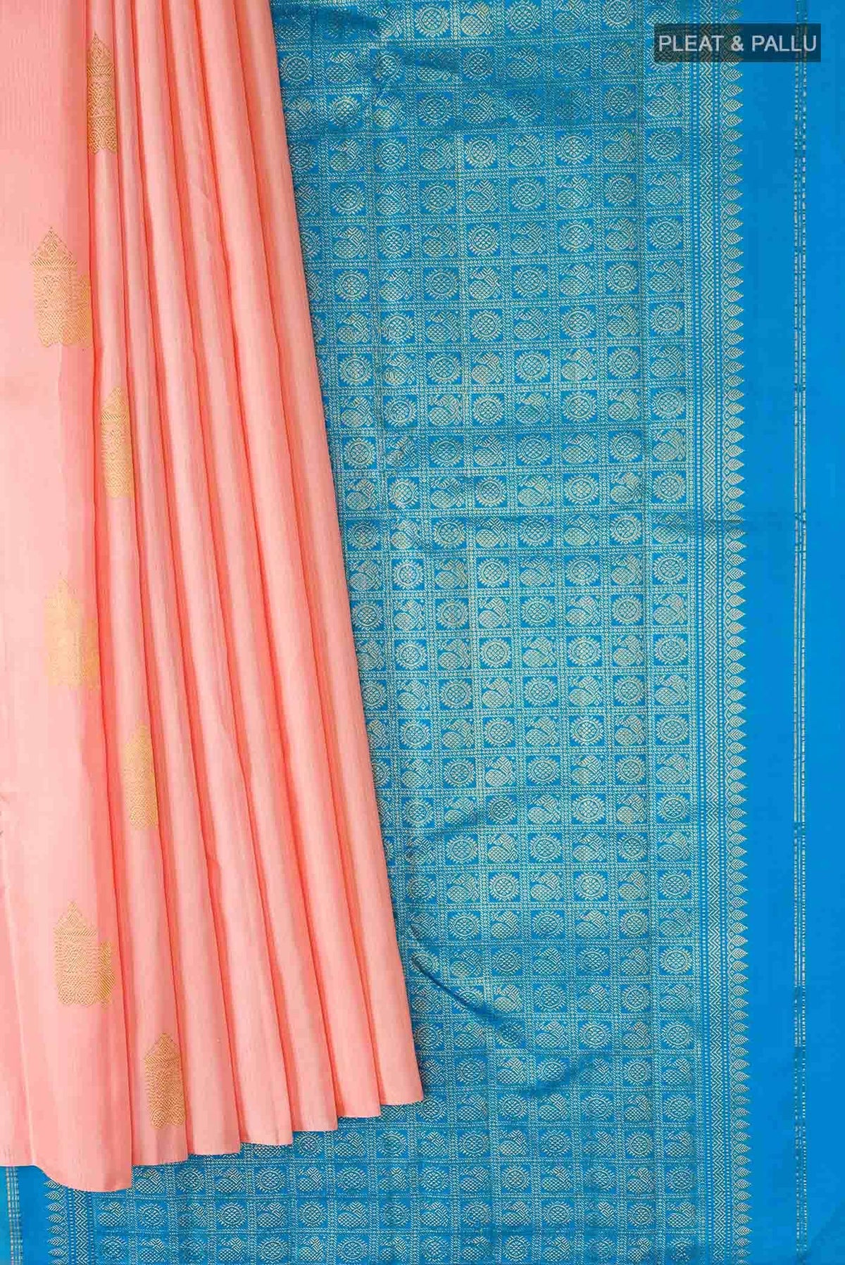 Peach Kanchipuram Silk Saree