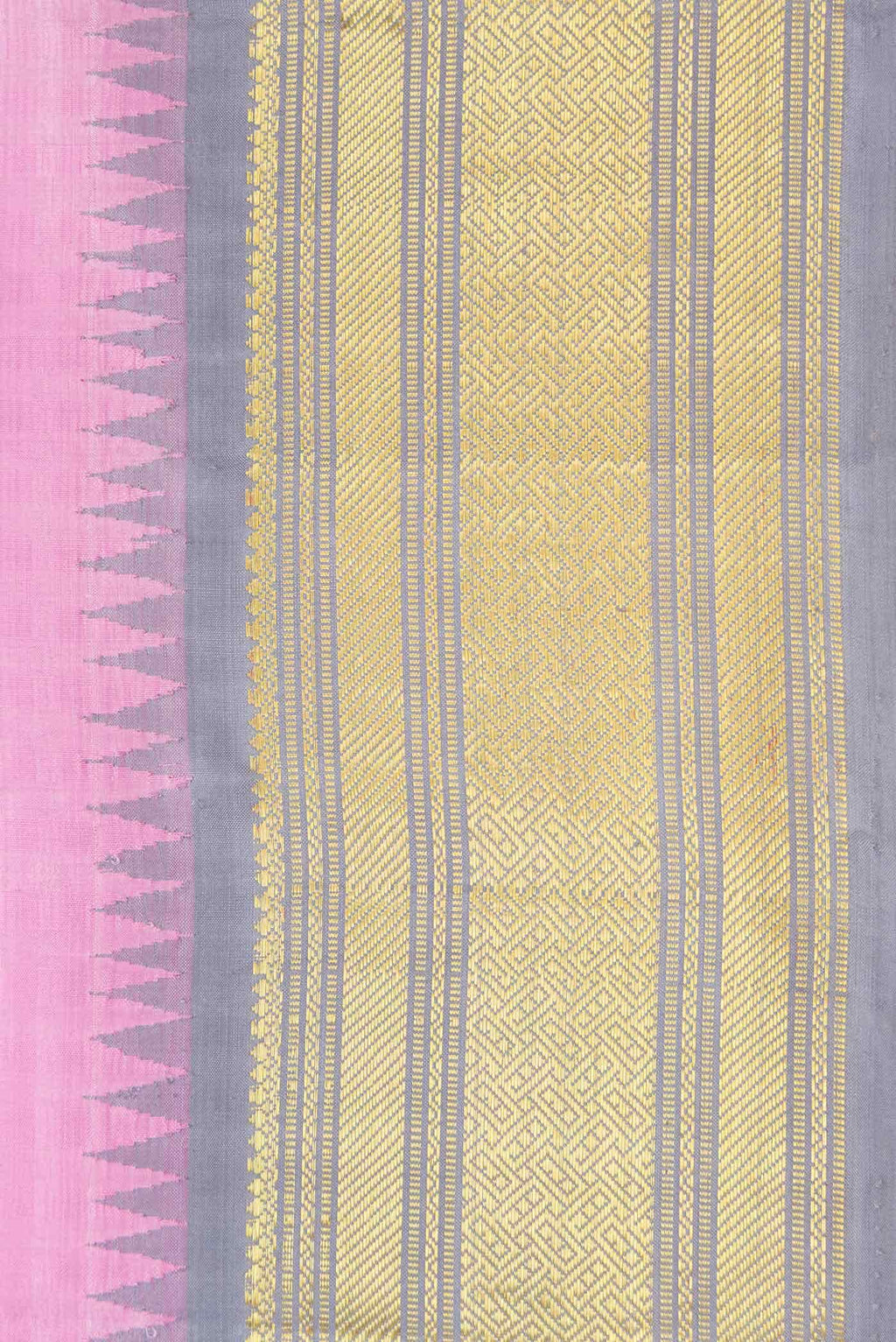 Pure Silk Pure Zari Rose pink Kanjivaram Saree