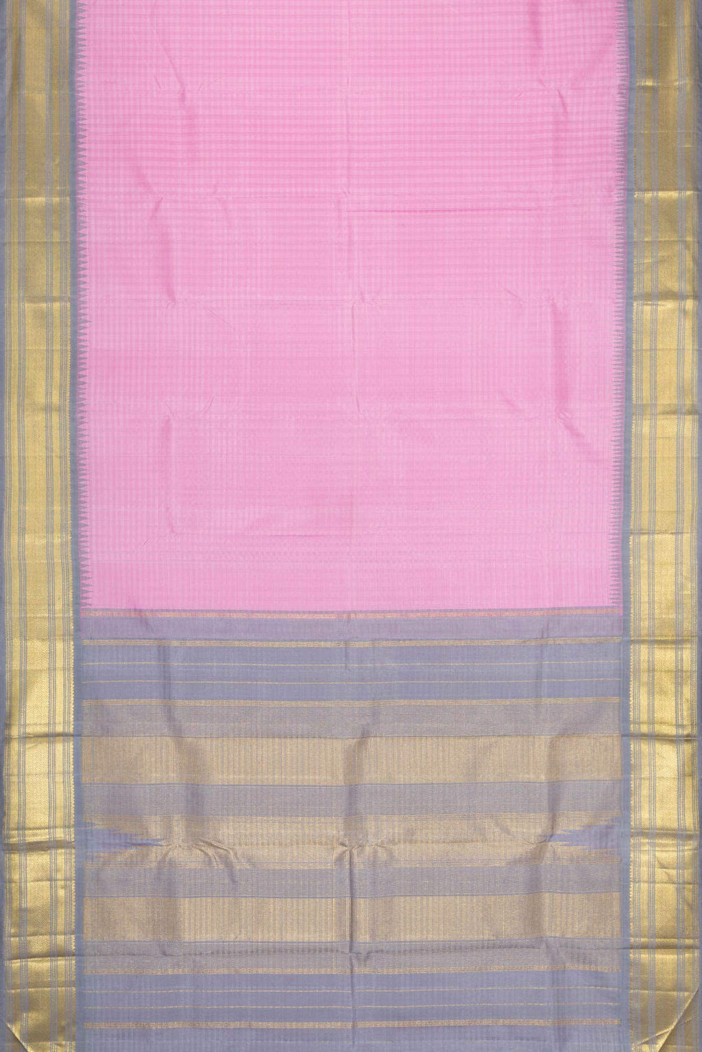 Pure Silk Pure Zari Rose pink Kanjivaram Saree
