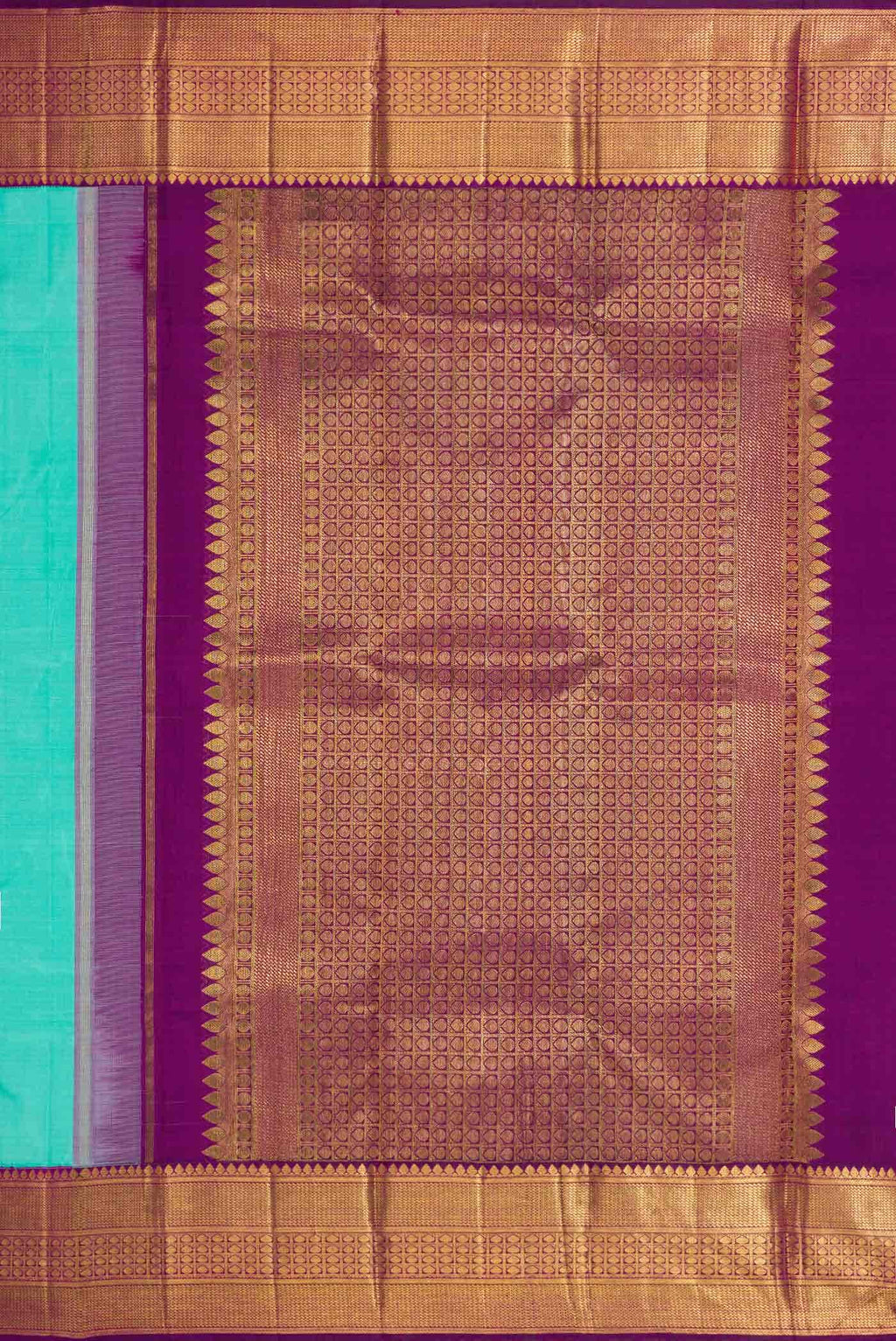 Sea Green Dual Tone Kanchipuram Silk Saree
