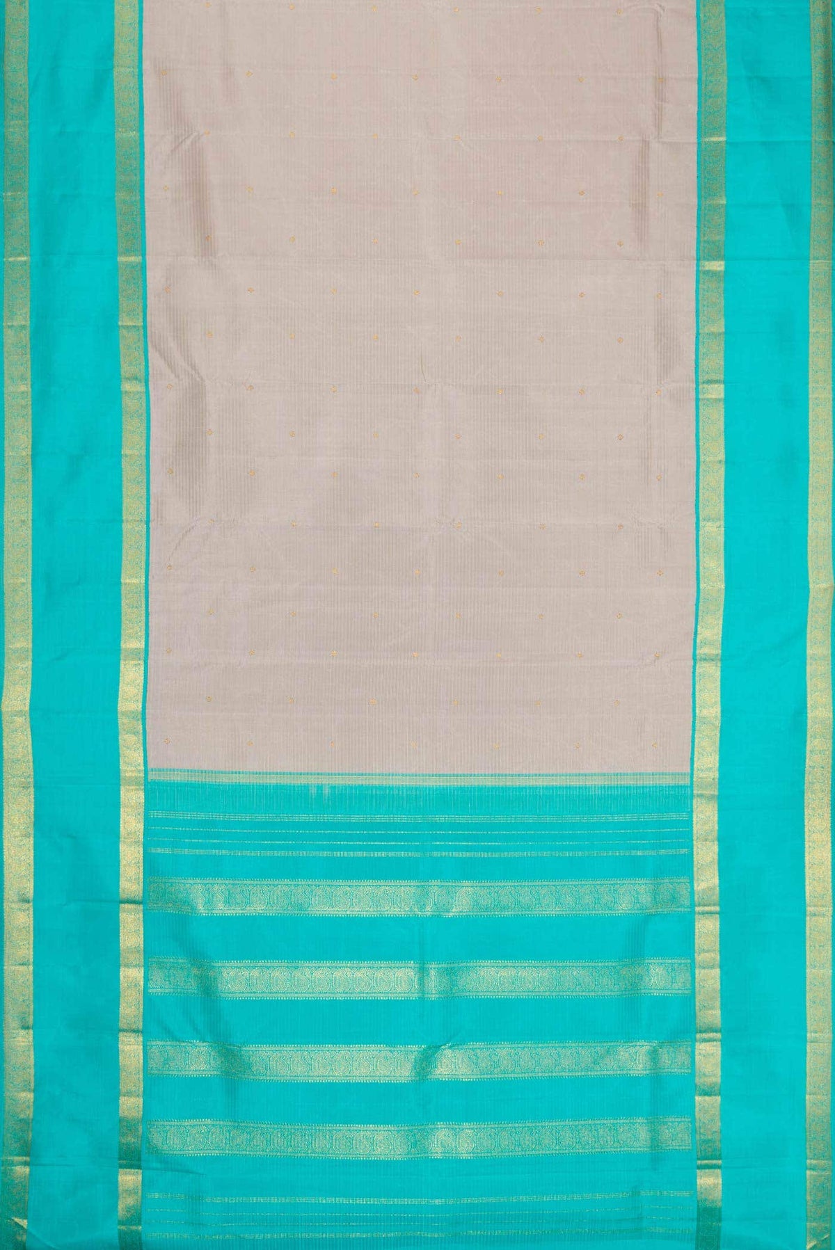 Pure Silk Pure Zari Grey Dual Tone Kanchipuram Saree
