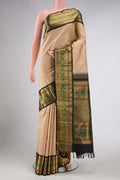 Pure Silk Pure Zari Beige Dual Tone Kanjivaram Saree