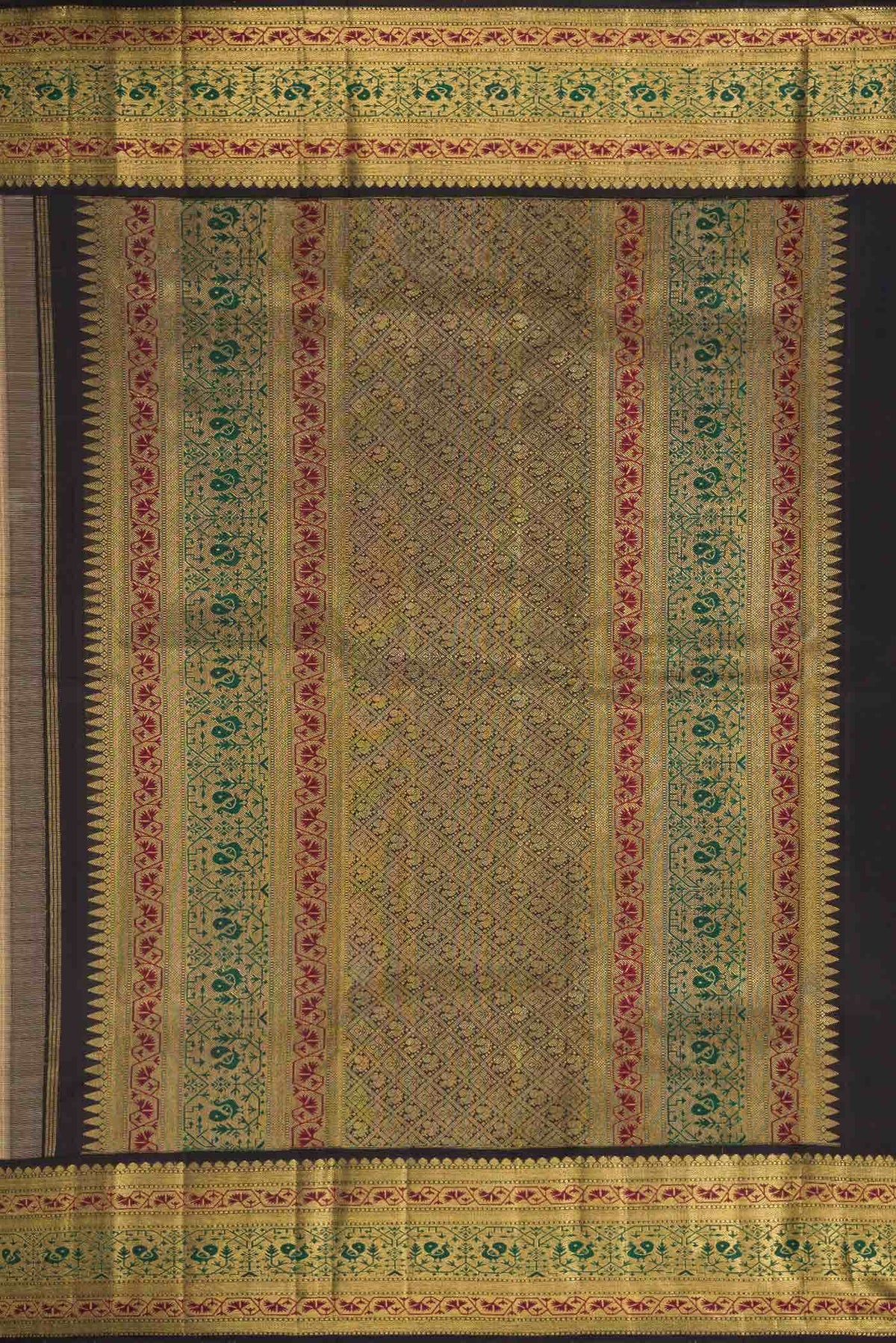 Pure Silk Pure Zari Beige Dual Tone Kanjivaram Saree