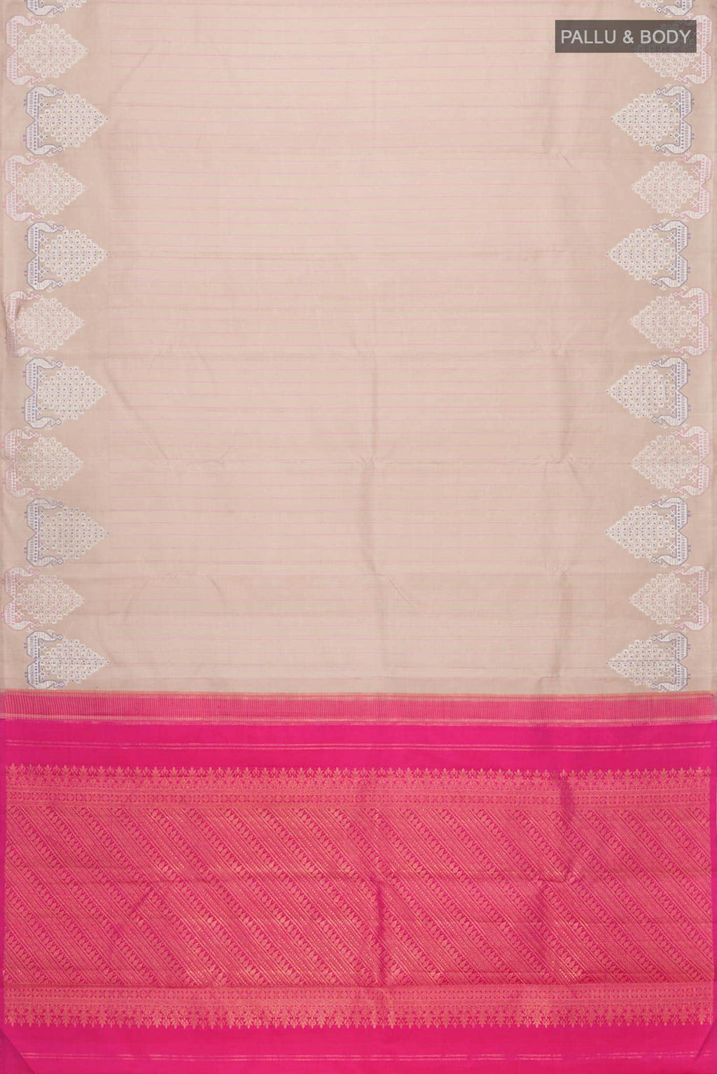 Beige Kanchipuram Silk Saree