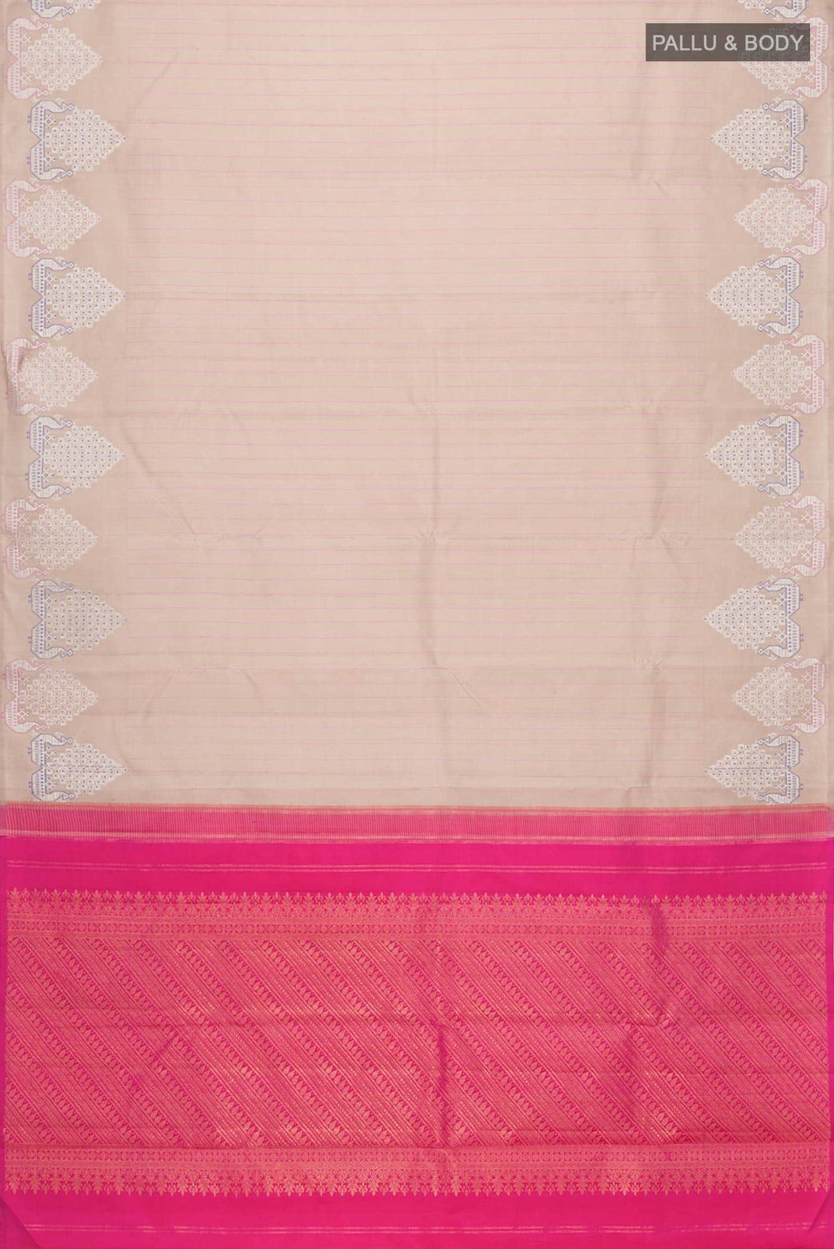 Beige Kanchipuram Silk Saree