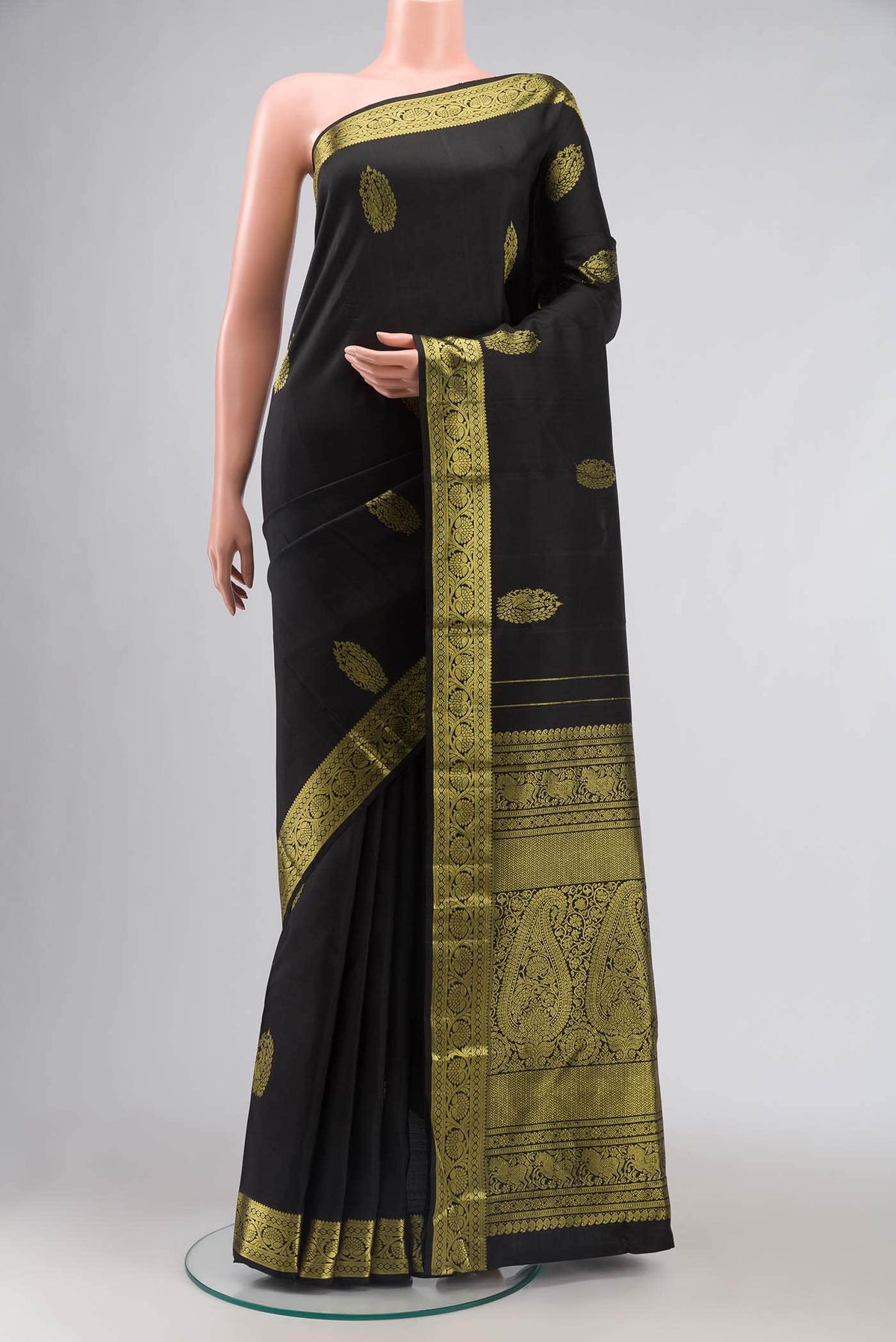 Black Kanchipuram Silk Saree