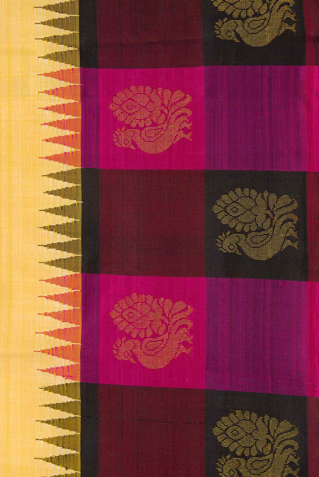 Pure Silk Pure Zari Sandal Dual Tone Kanjivaram Saree