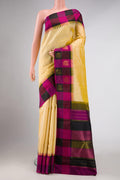 Pure Silk Pure Zari Sandal Dual Tone Kanjivaram Saree