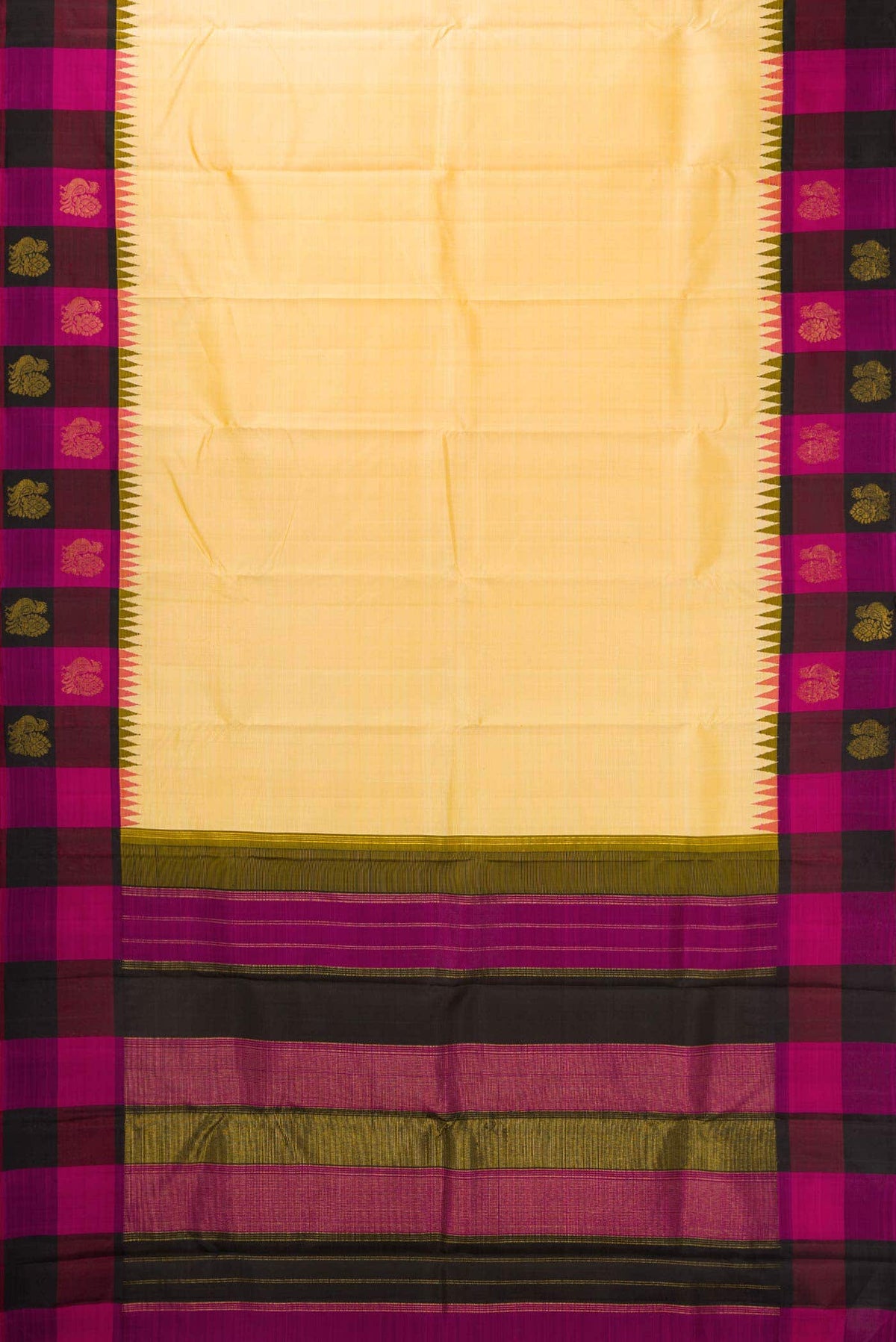 Pure Silk Pure Zari Sandal Dual Tone Kanjivaram Saree