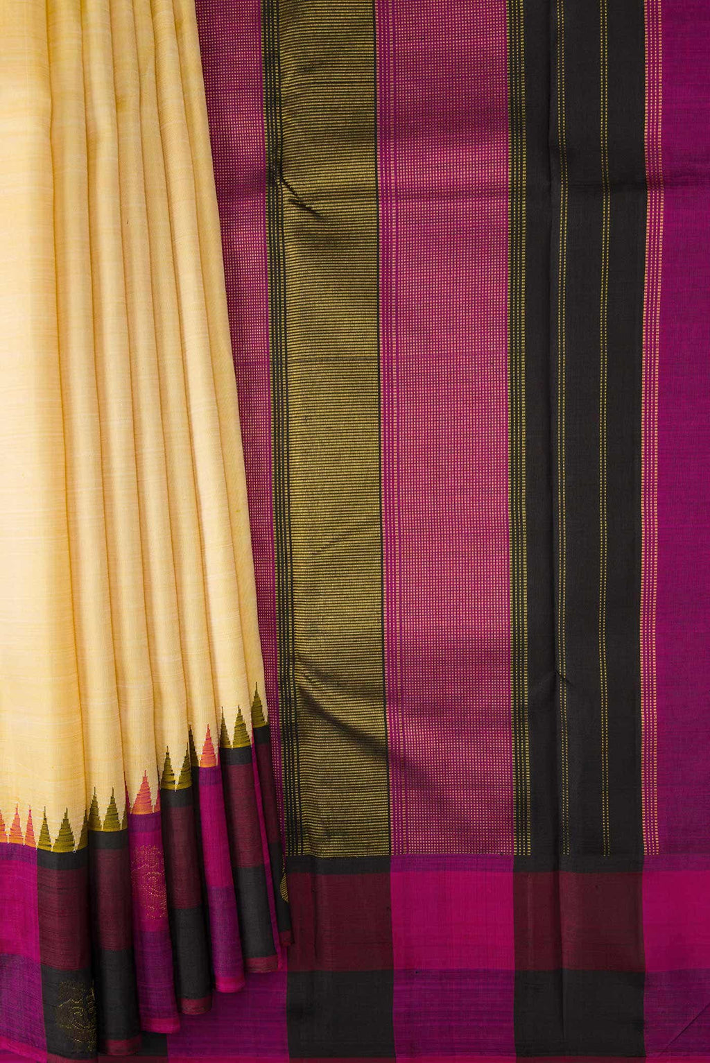 Pure Silk Pure Zari Sandal Dual Tone Kanjivaram Saree