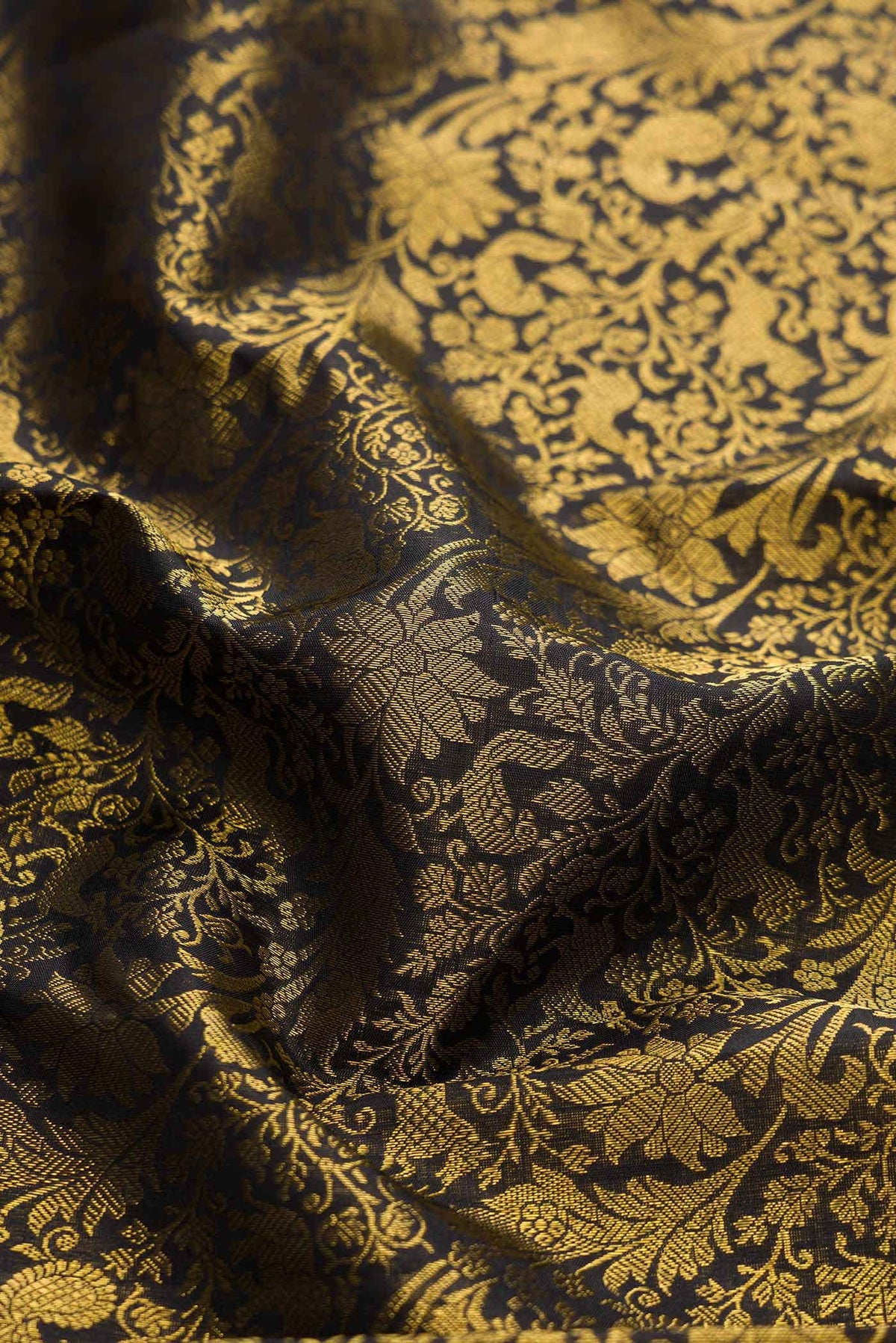 Pure Silk Pure Zari Black Kanjivaram Saree