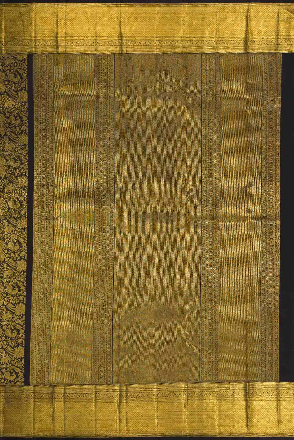 Pure Silk Pure Zari Black Kanjivaram Saree