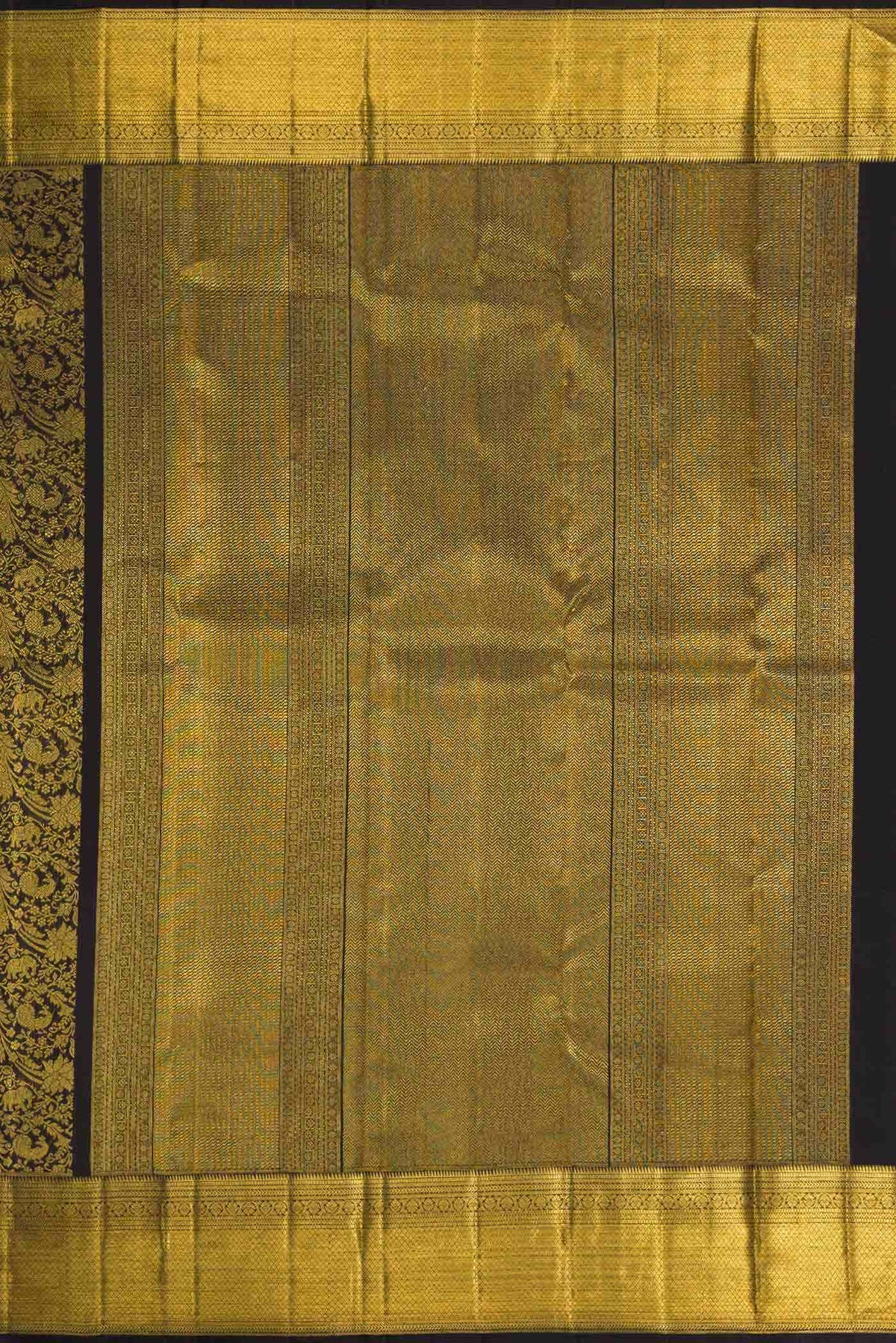 Pure Silk Pure Zari Black Kanjivaram Saree