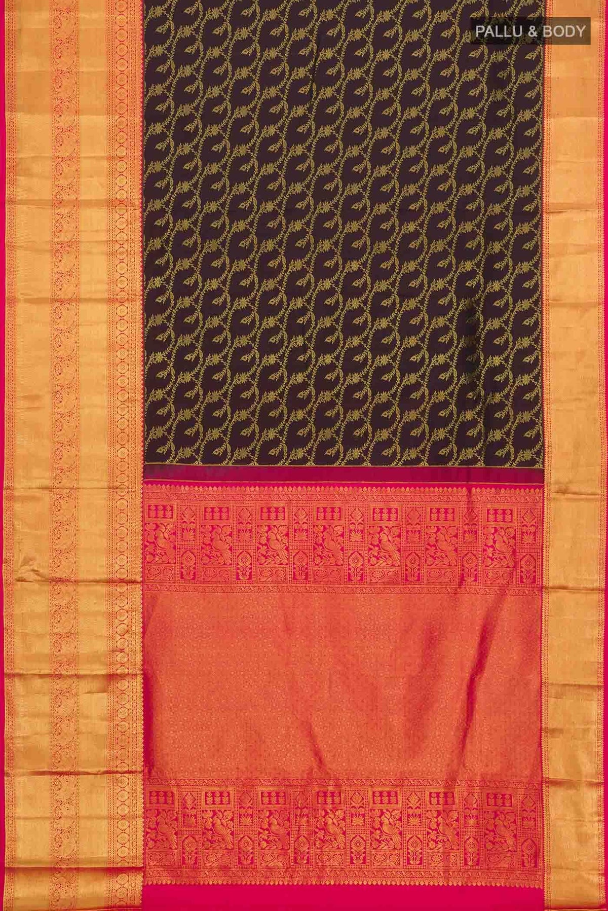 Brown Kanjivaram Silk Saree