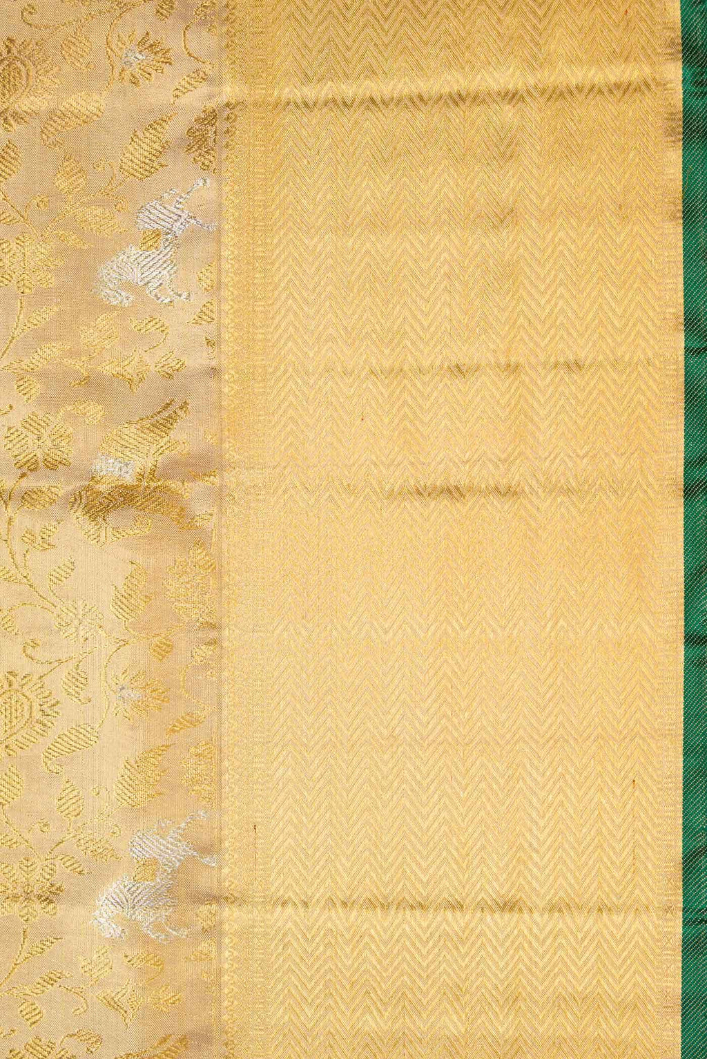 Pure Silk Pure Zari Gold Dual Tone Kanjivaram Tissue Saree